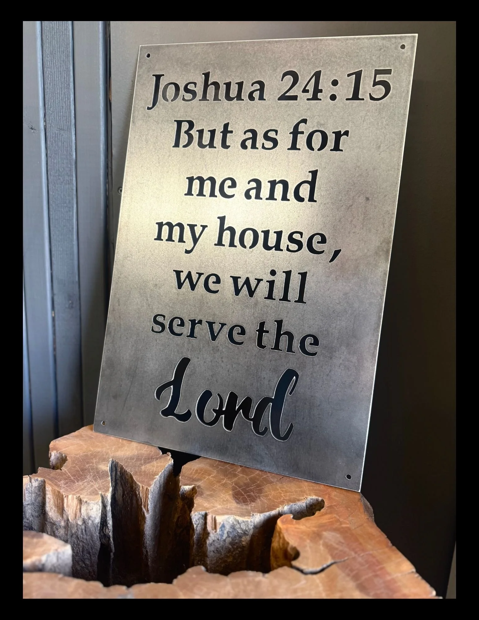 Scripture Wall Art; Joshua 24:15 — Metawood Design Co.