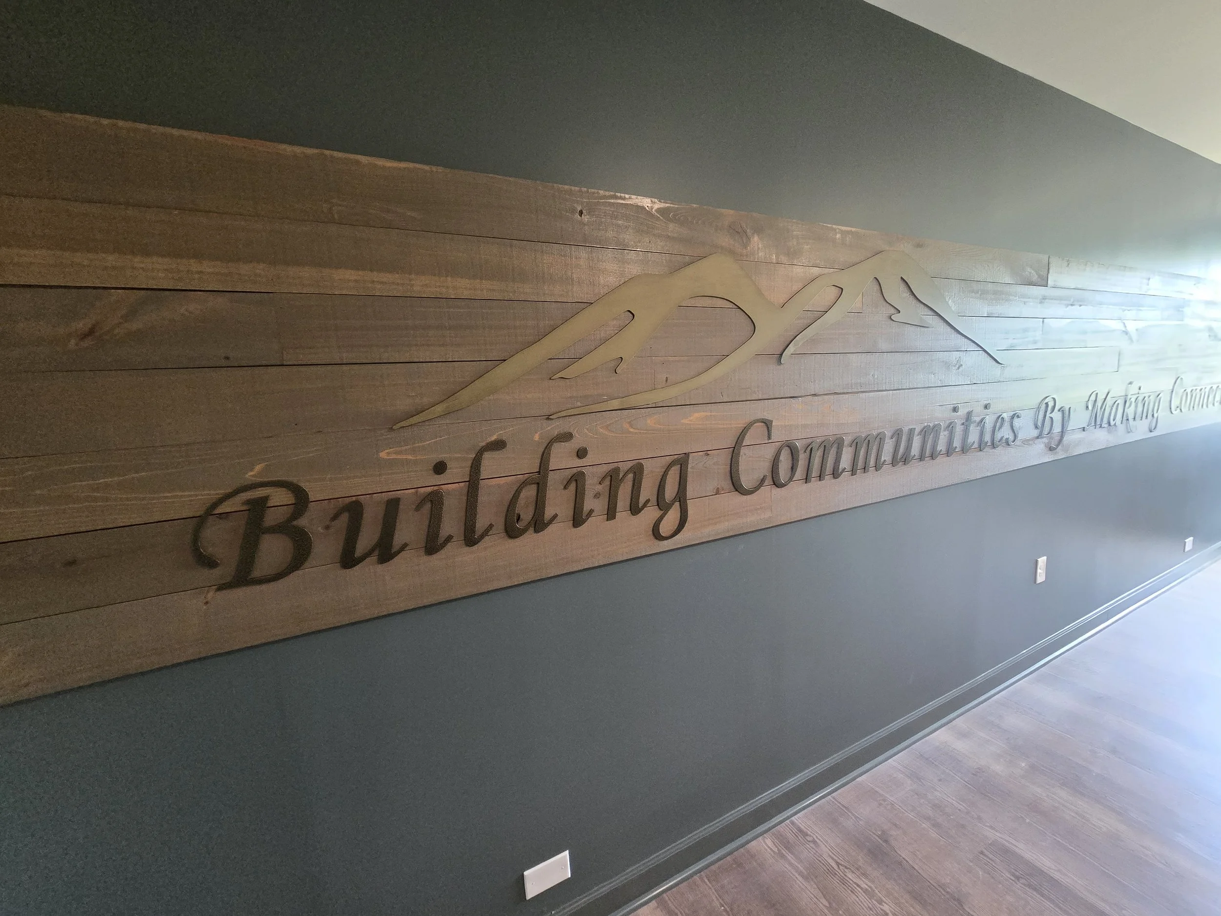 A custom sign for a community center. 