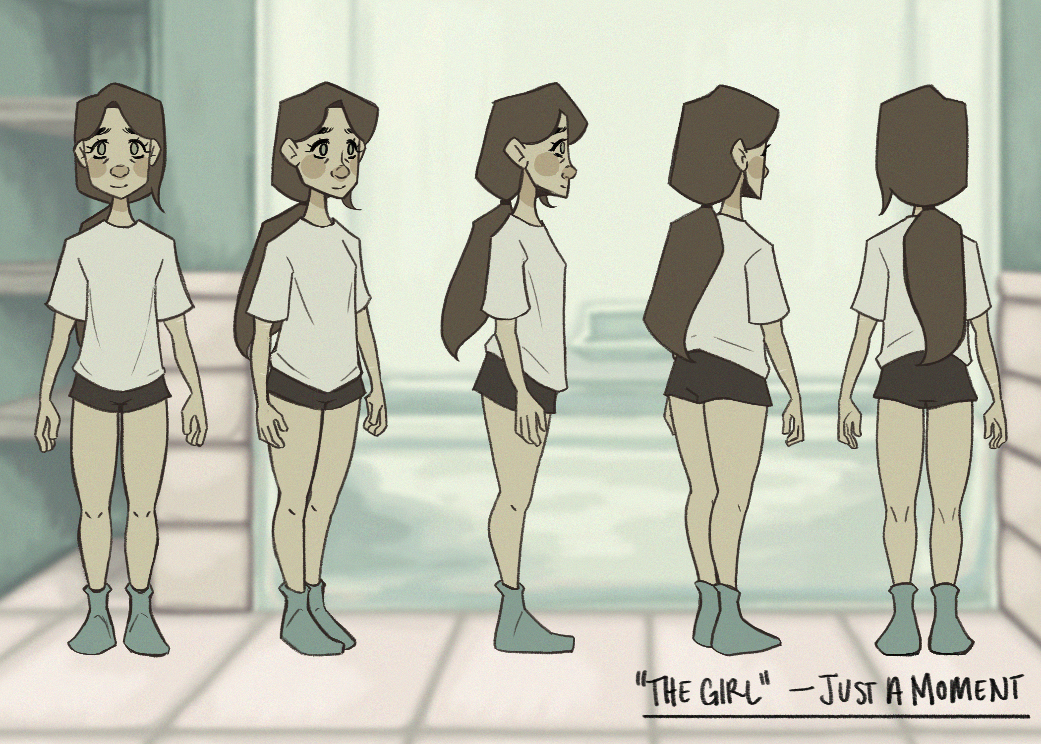 Turnaround of "The Girl" from animated film, "Just a Moment"