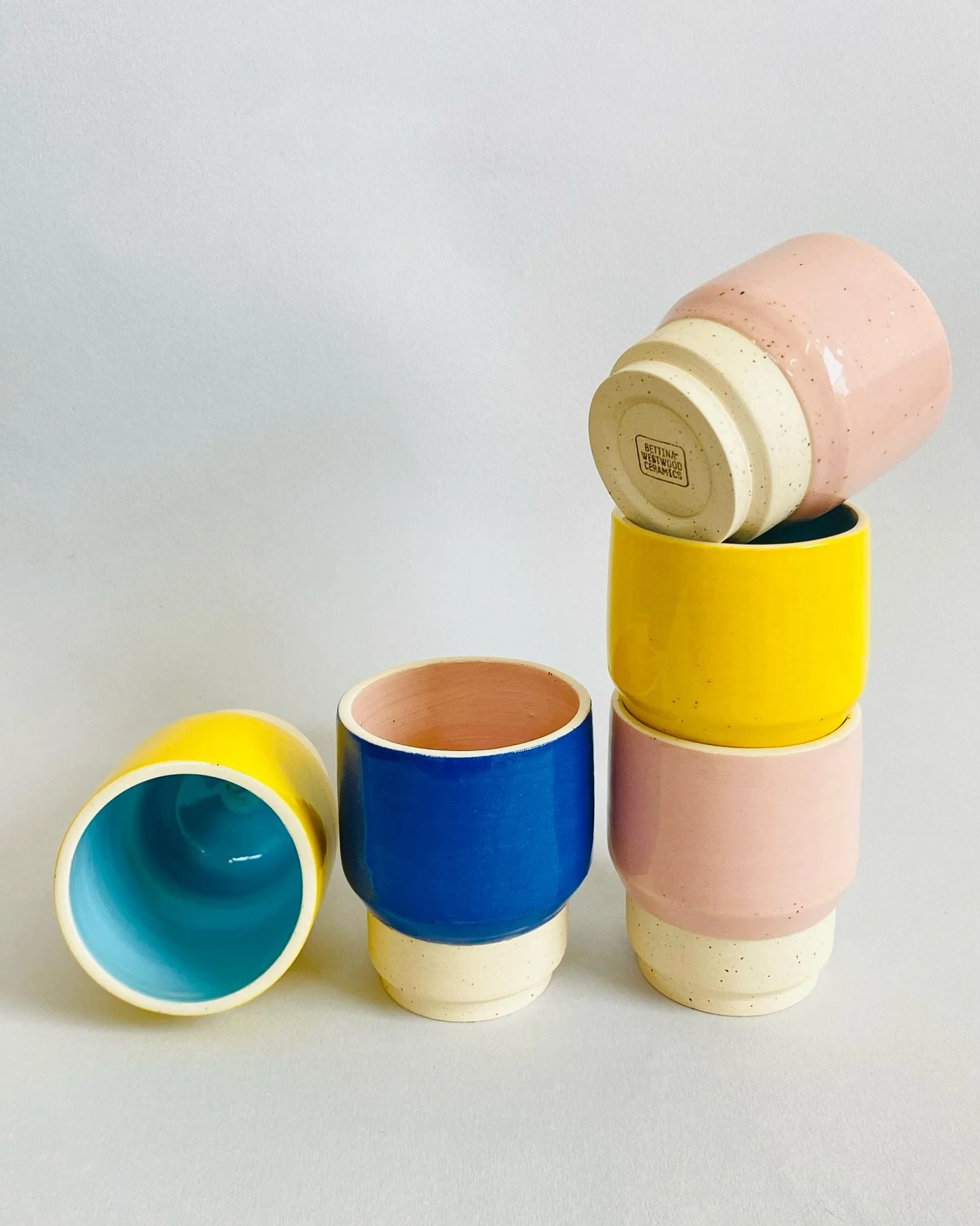 Tumblers in three colour ways for @cabbagetownartandcraftshow Sept 5-7

#tumblers #ceramiccups #ceramics #wheelthrown