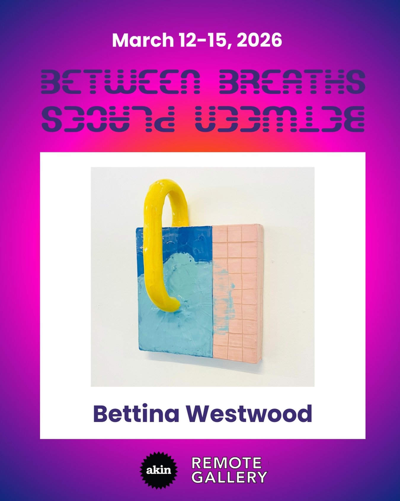 So excited to be included in this Akin group show!

Between Breaths, Between Places is presented by @akinprojects and curated by @renatobaldin, 
March 12-15 at @remotegallery. 
Opening reception is March 12 from 6-9pm, 
Gallery hours: March 13: 4-8pm