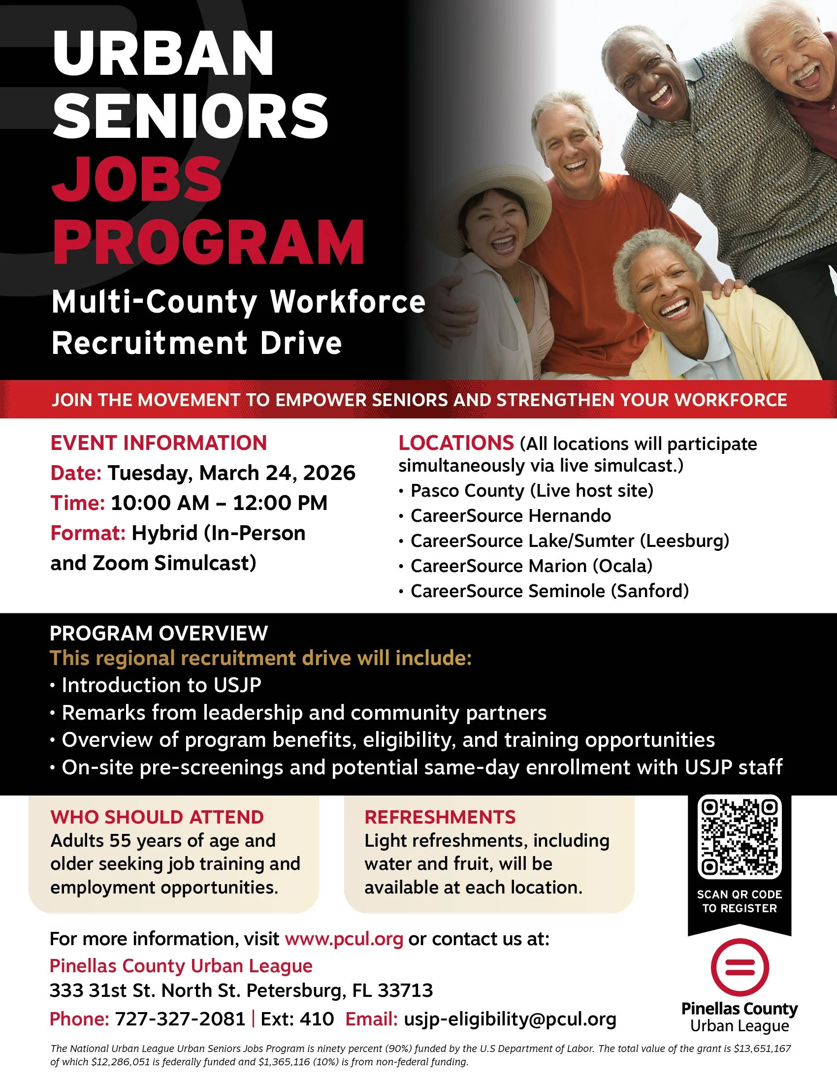 Urban Seniors Jobs Program to Host Multi-County Workforce Recruitment Drive for Adults 55+ Hybrid Event