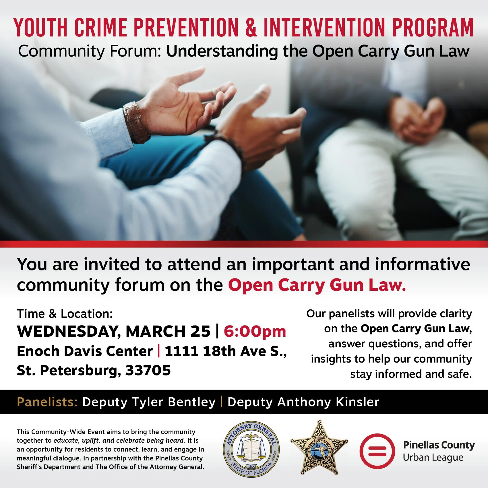 Youth Crime Prevention & Intervention Program Community Forum: Understanding the Open Carry Gun Law