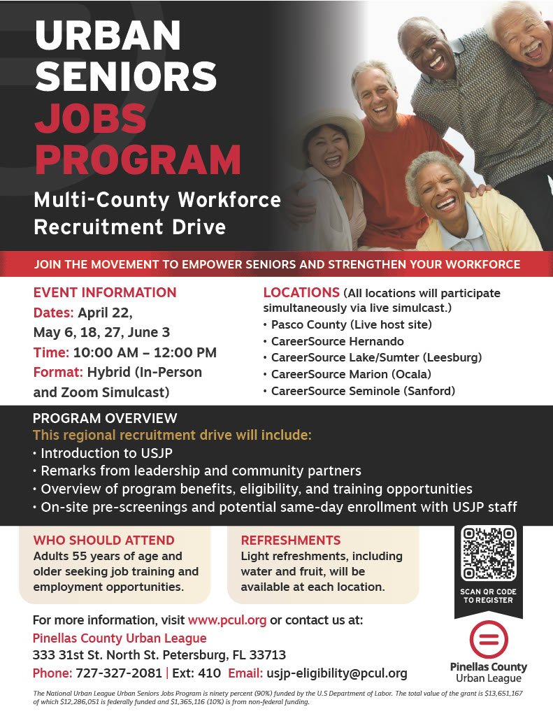 Urban Seniors Jobs Program Multi County Workforce Recruitment Drive
