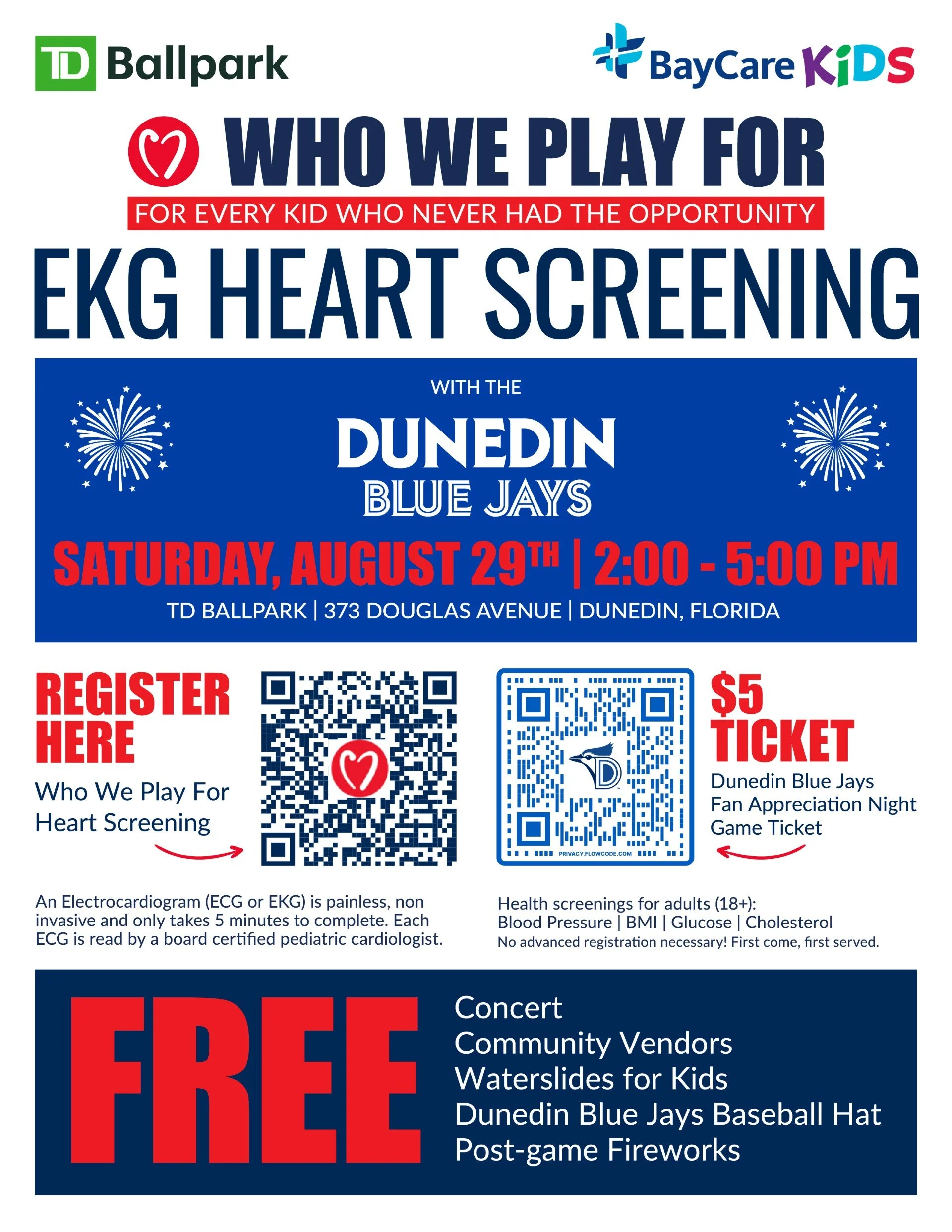 Who We Play for EKG Heart Screening