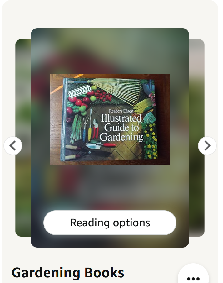 Picture of Reader's Digest Illustrated Guide to Gardening book with the words "Gardening Books" along the bottom