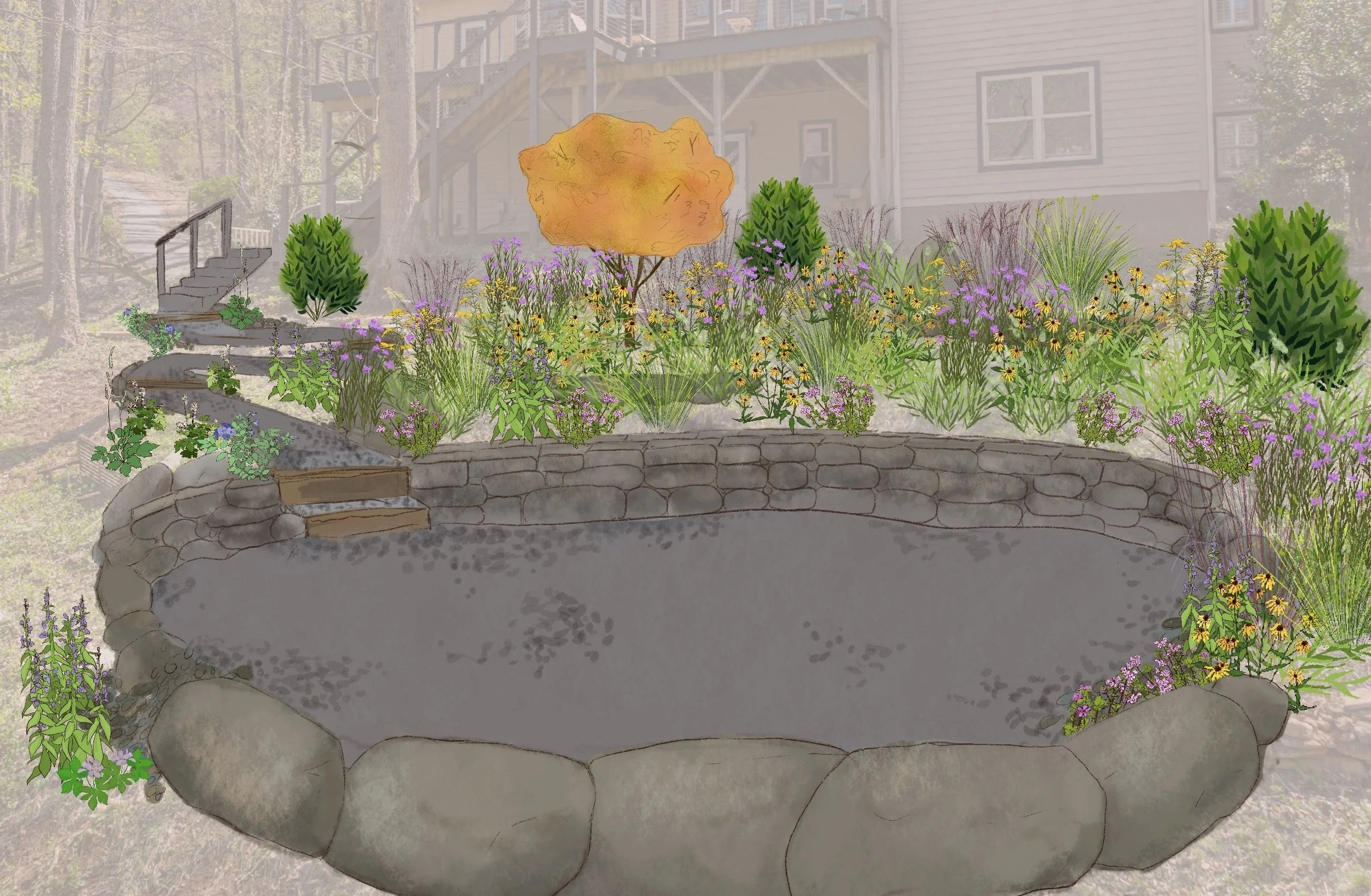 Sloped Cove Forest Garden Design