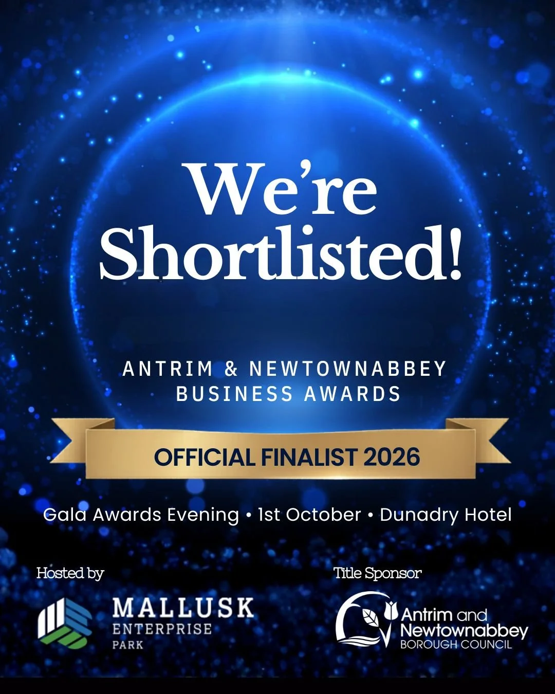 Antrim and Newtownabbey Business Awards 2026 shortlisted poster