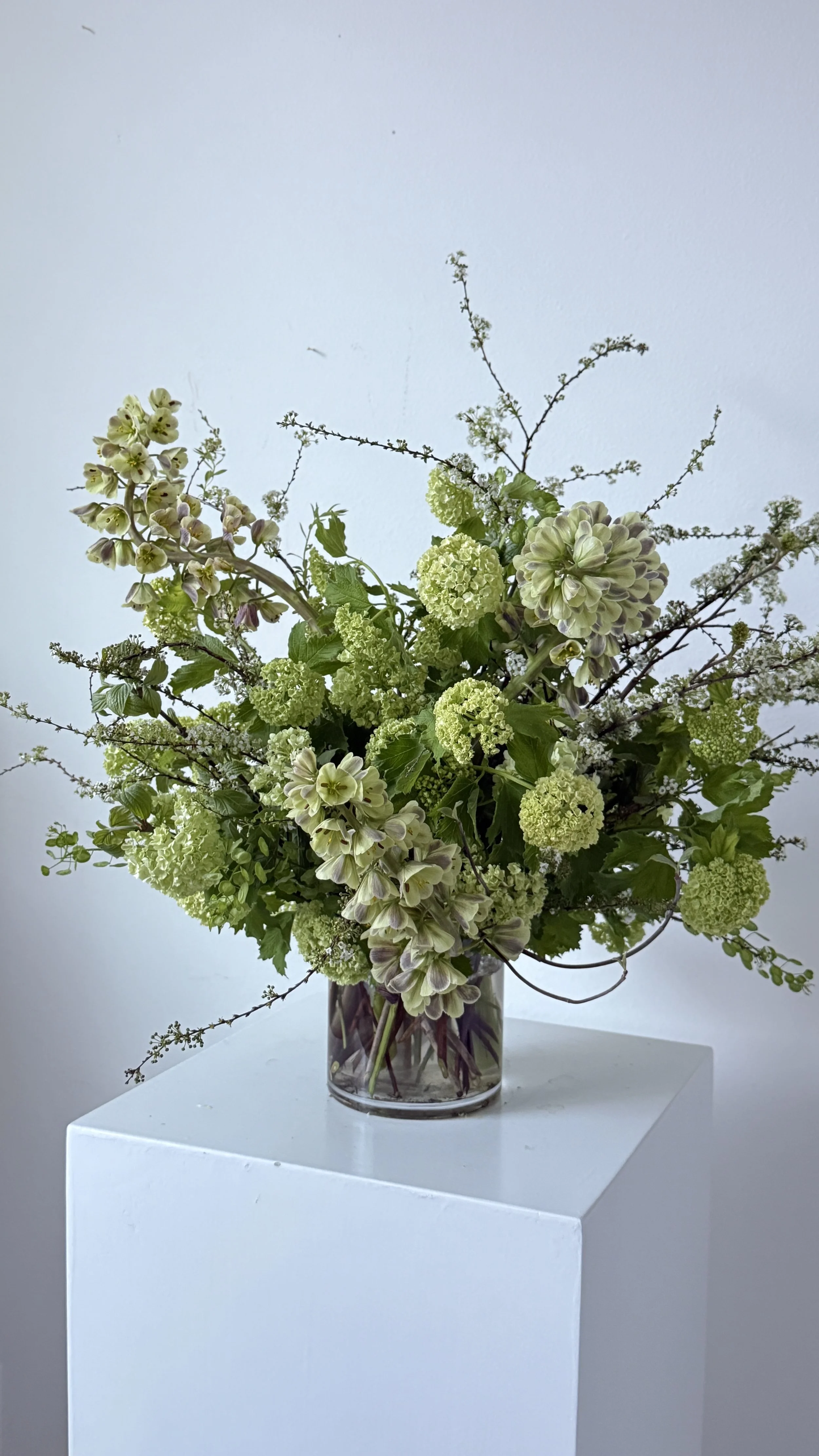 Modern and intentional vase arrangement inspired by beauty of Spring for brand activation in Seattle.