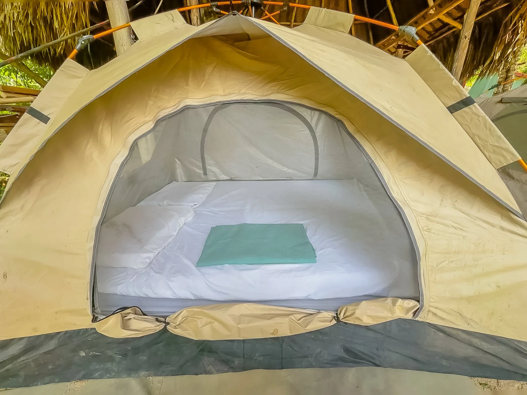 Double occupancy khaki tents