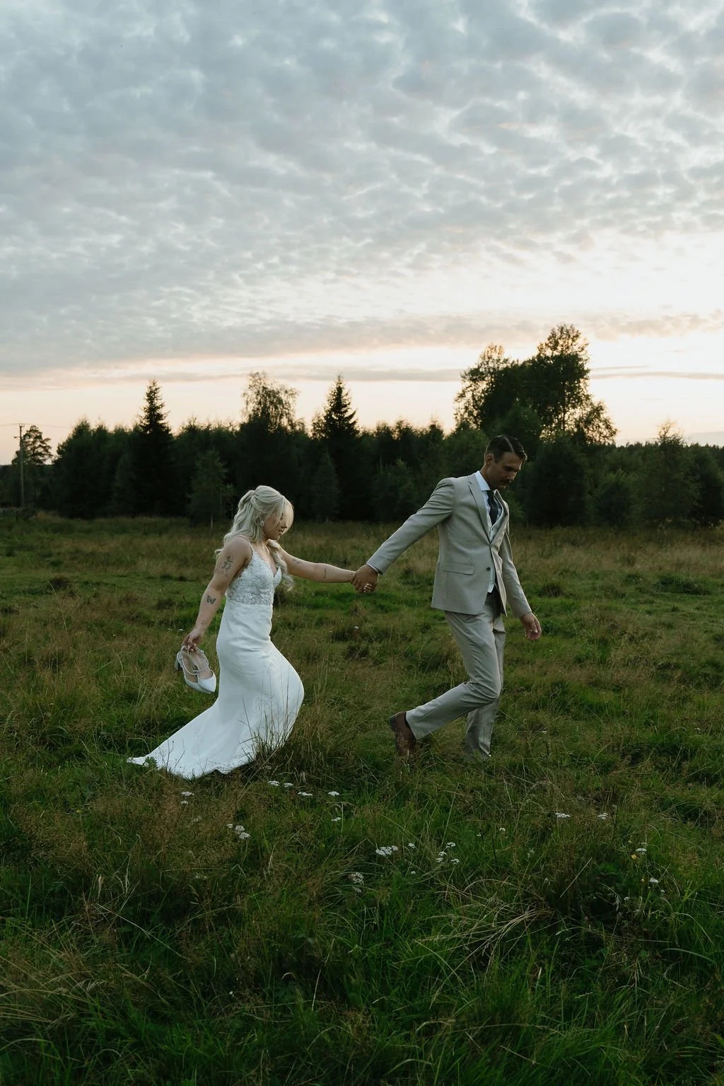 Bride and groom at barn wedding in Winston-Salem NC