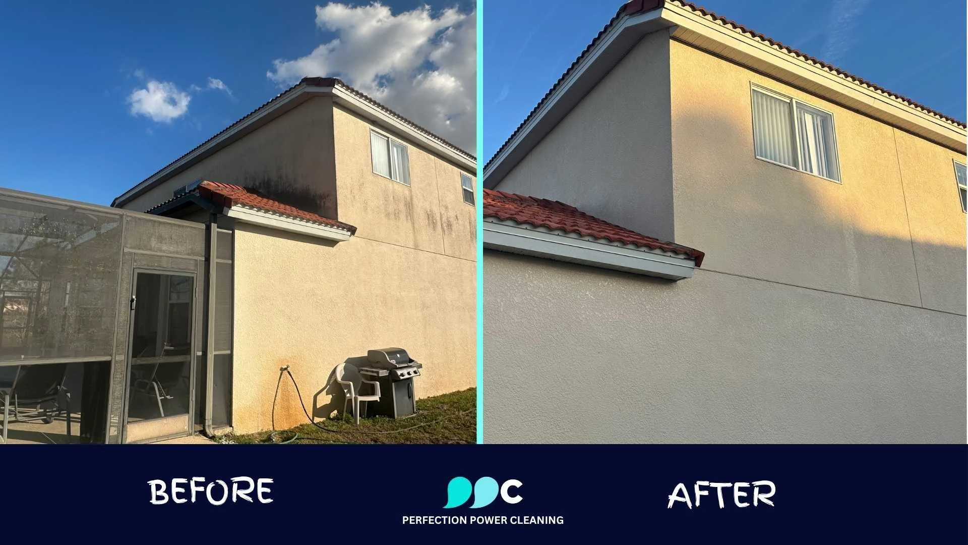 Before and after House Soft Wash in Altamonte Springs