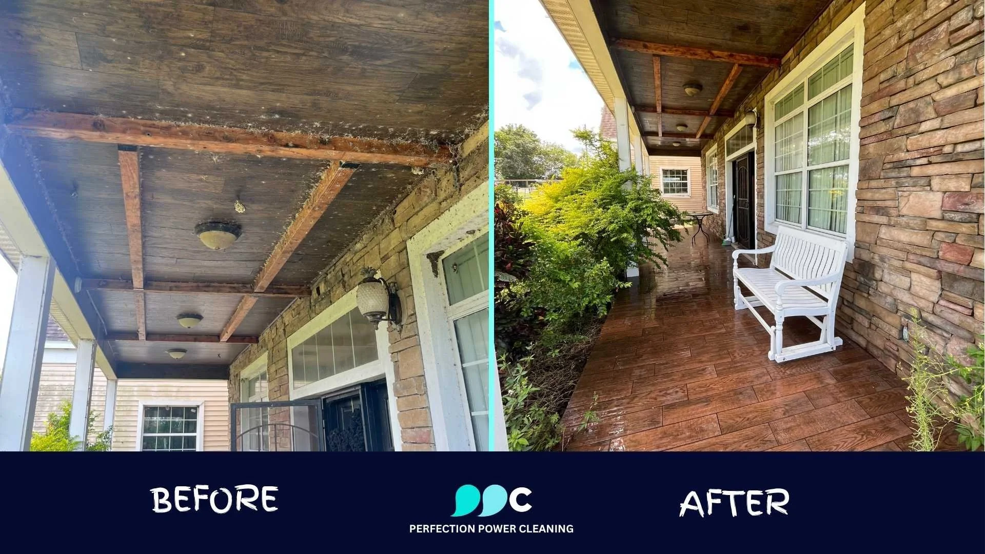 Before and After Patio Clean in Winter Springs