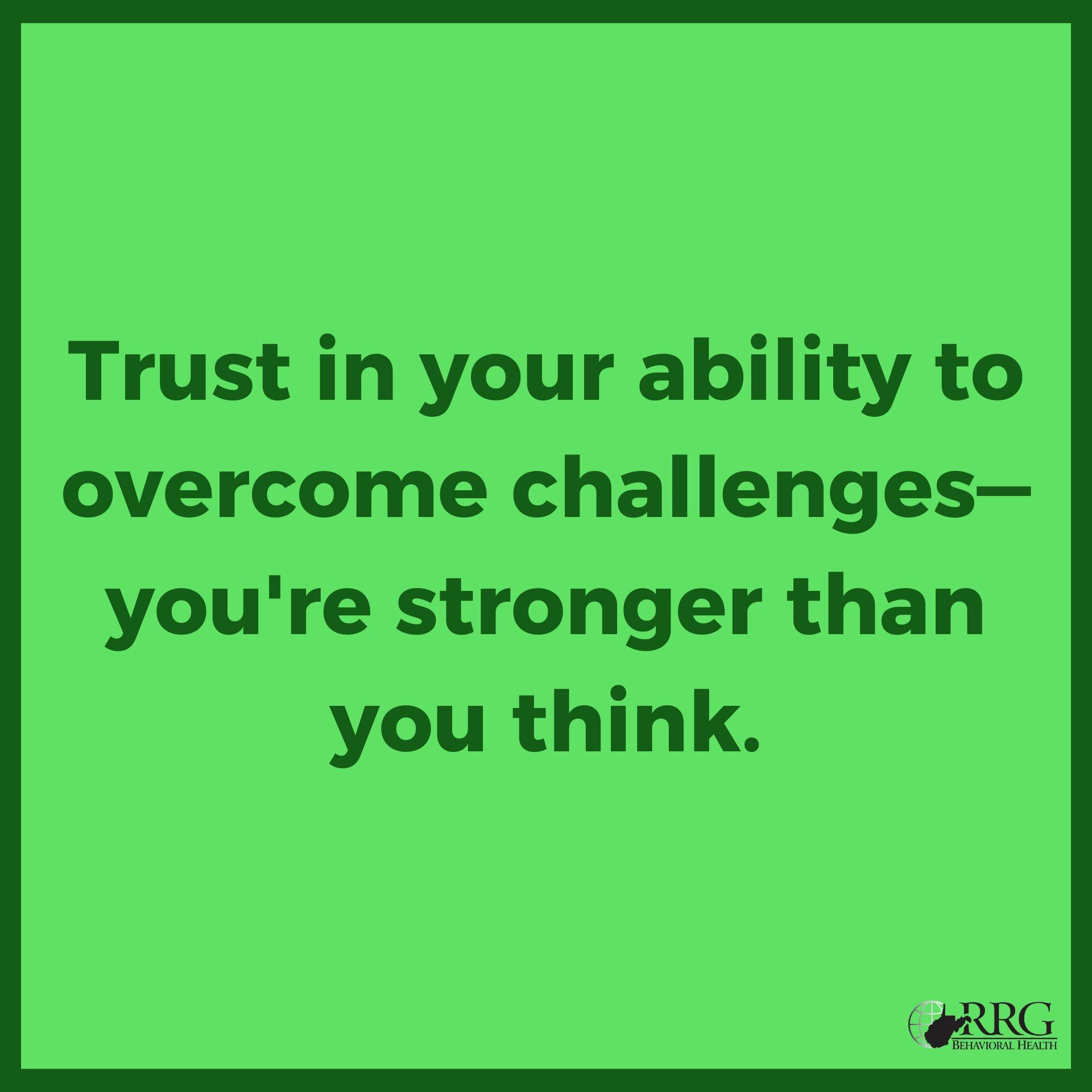 Trusting your own strength and having the confidence to keep your head held high can change the way you think and approach recovery. 

Our therapy services can help you. Visit us at rrgwv.com or call us at 681-378-3908 to learn more.

​#sobriety #sob