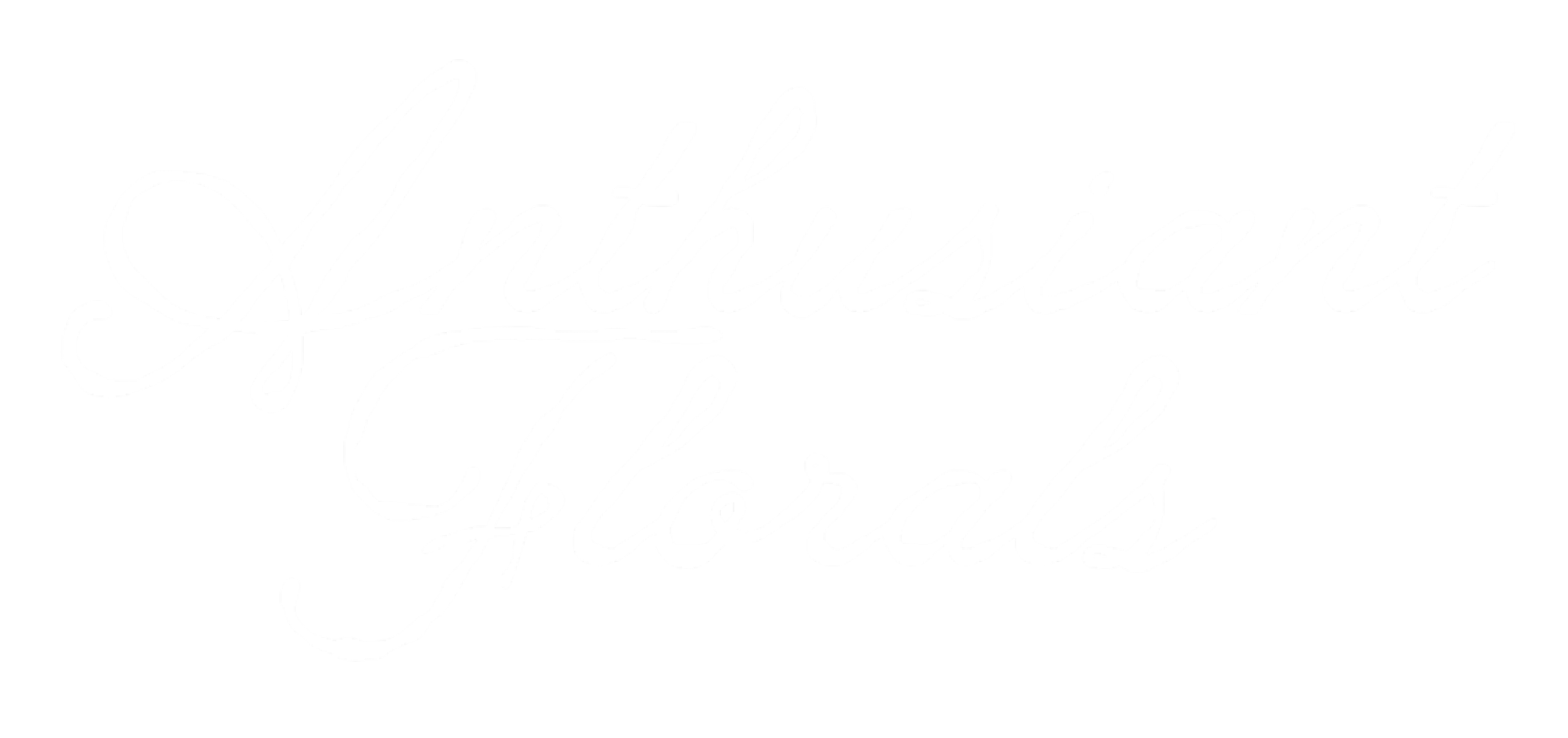 Anthusiant Florals logo in white script lettering on a black background