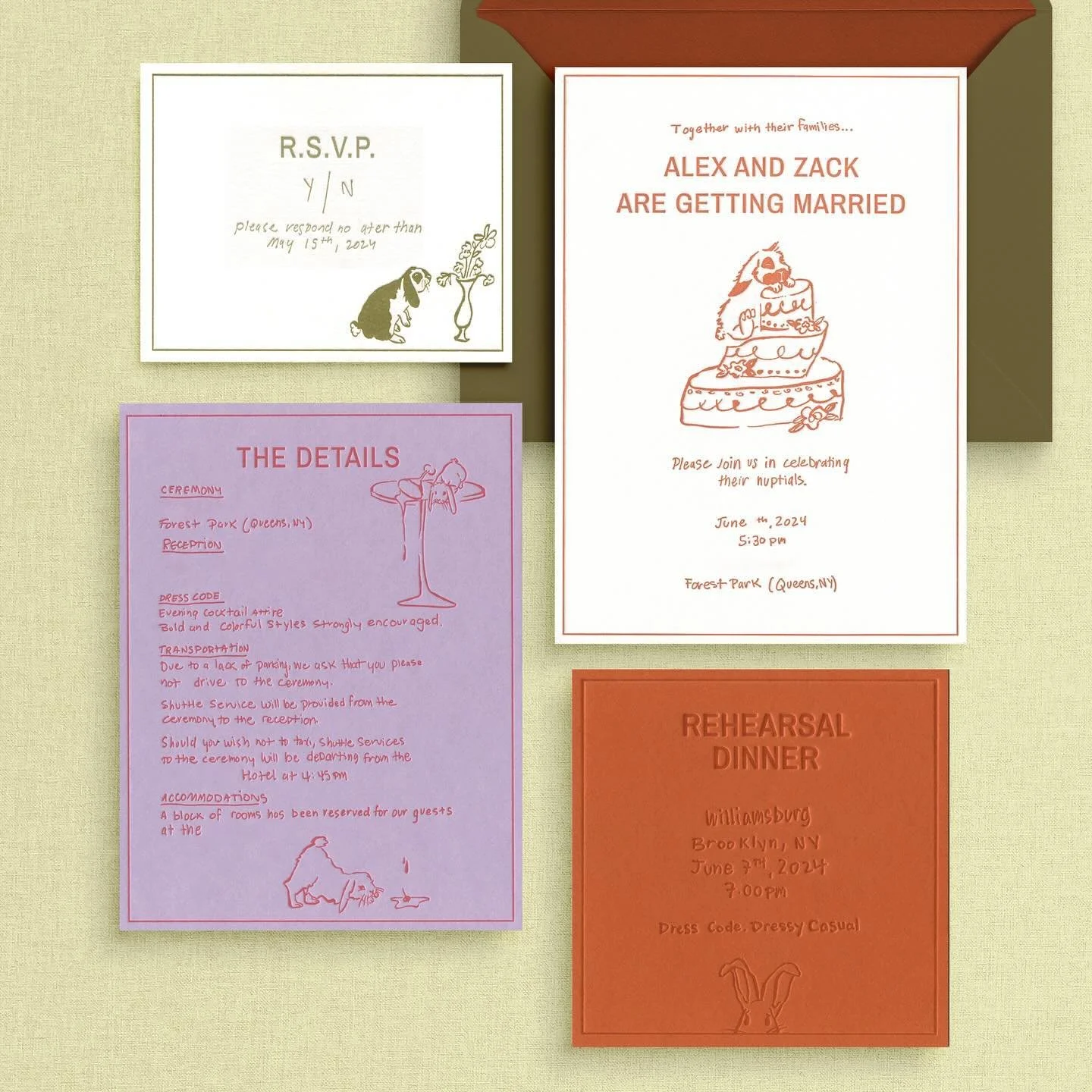 Collaborating with Alex &amp; Zach on their wedding suite was a spring highlight. Alex knew she wanted to incorporate their pet bunnies throughout and reached out for a little ink drawing assistance. 🐰 🖋️ 

#weddinginvite #savethedate #weddinginvit