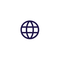Outlined globe icon, representing a hyperlink or external connection.