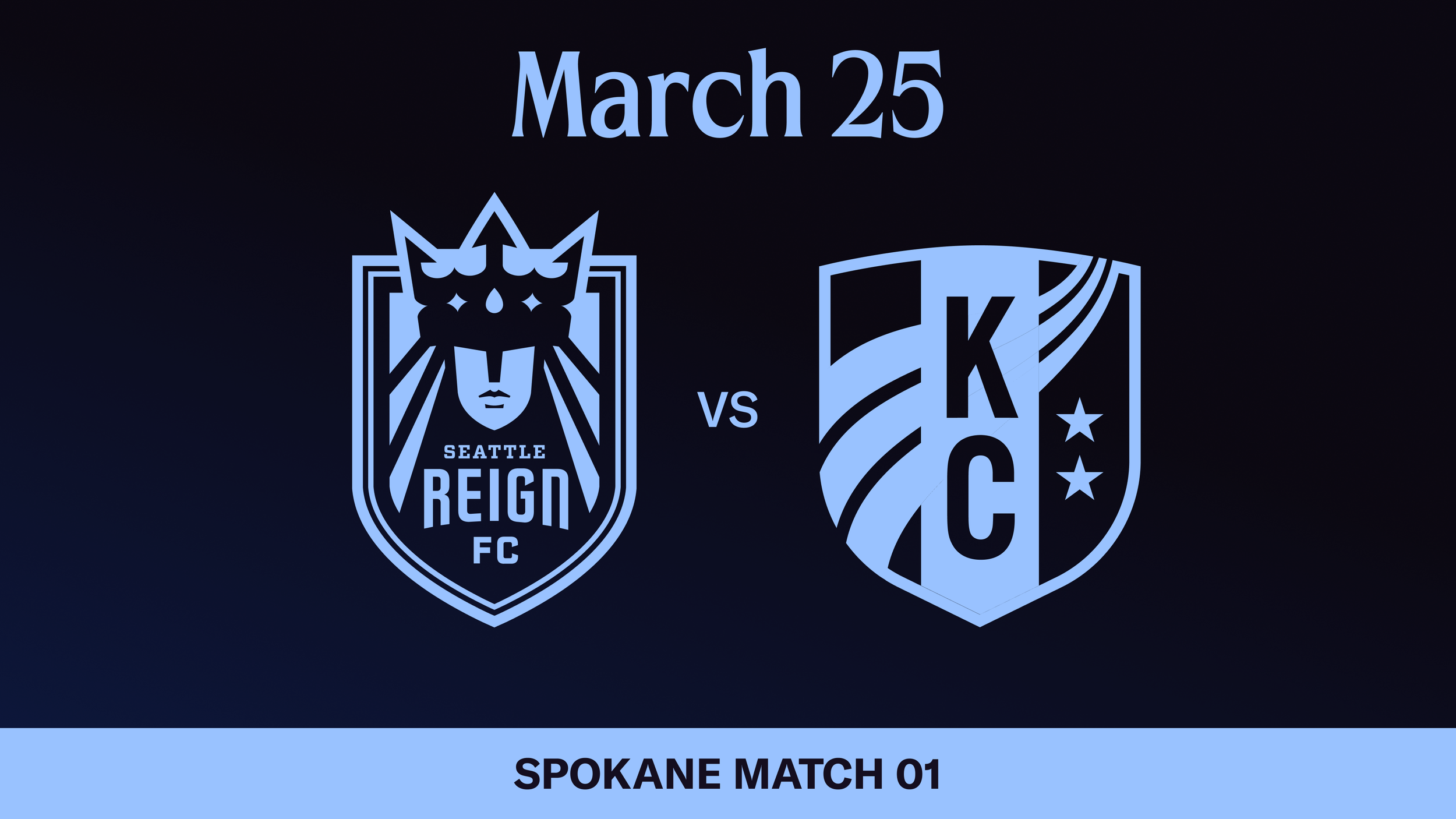 Seattle Reign FC and KC Current logo in light blue