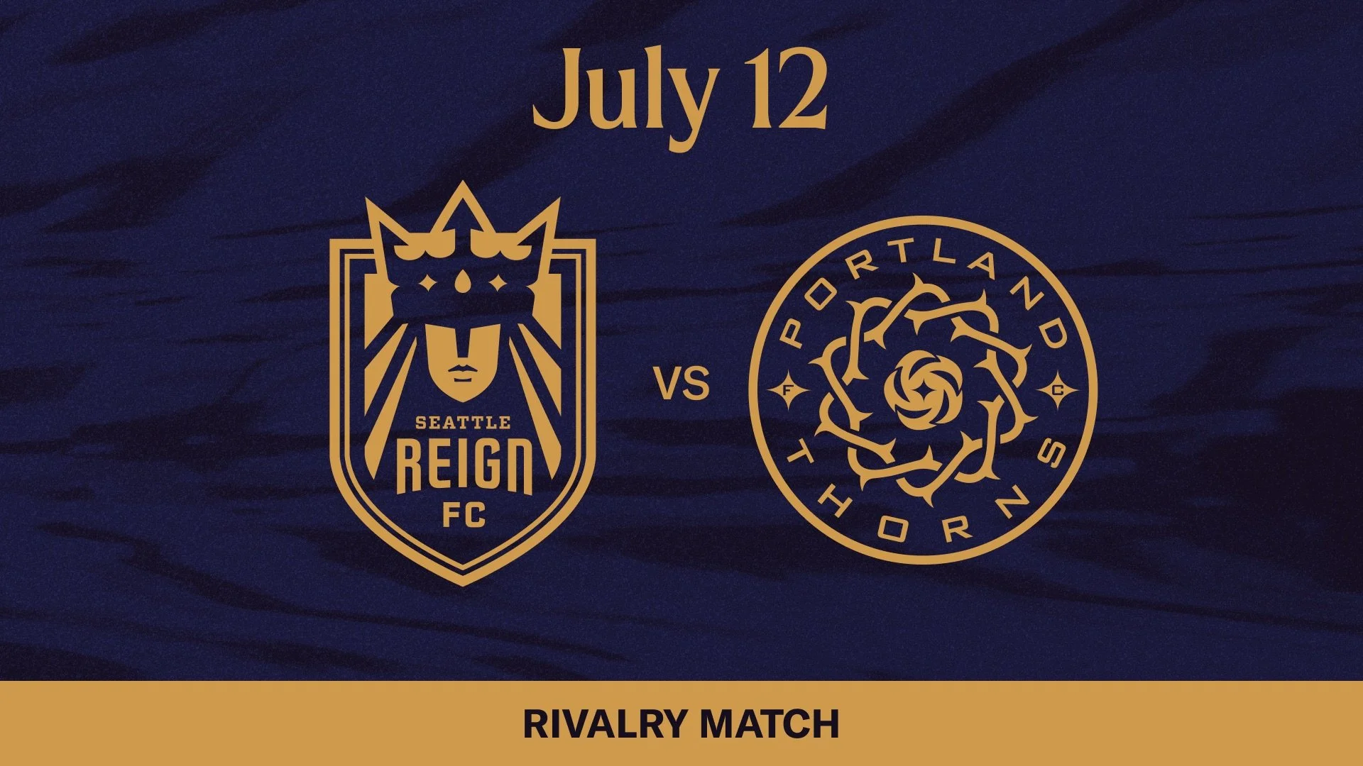 Seattle Reign FC crest and Portland Thorns FC crest