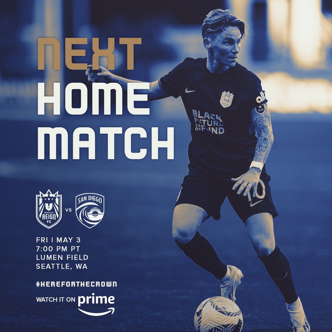 Back at home on Friday 🤩 

🆚 @sandiegowavefc 
🏟️ @lumenfield 
🗓️ Friday, May 3rd
⏰ 7:00 pm PT
📺 @primevideo 
🎟 Link in bio*
