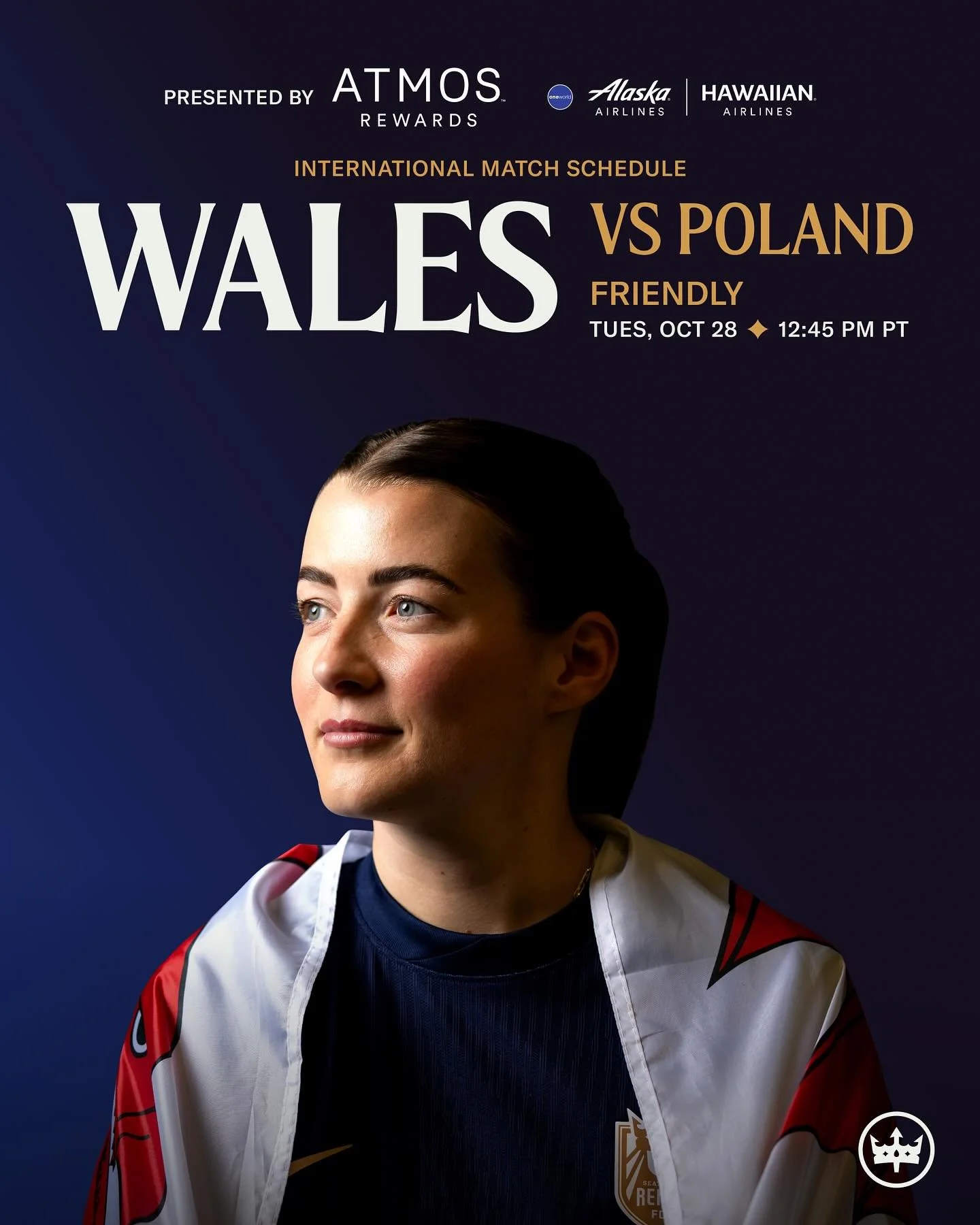 @angharadjames10 and @cymru are back in action as they take on Poland again at 12:45 PM (PT)!
@alaskaair |  #WitnessTheReign