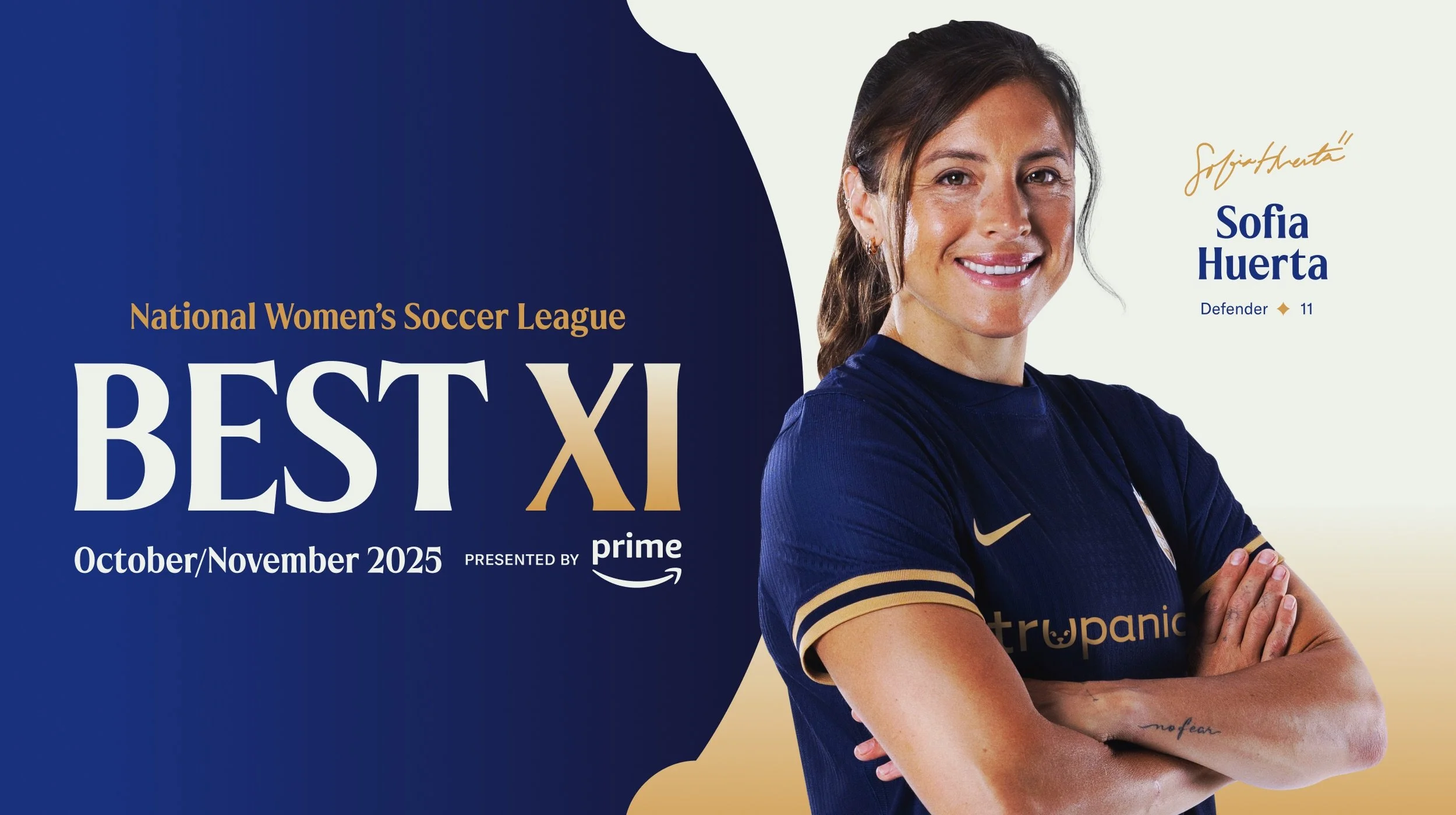 Seattle Reign FC Defender Sofia Huerta Named to NWSL Best XI of the Month, Presented by Amazon Prime