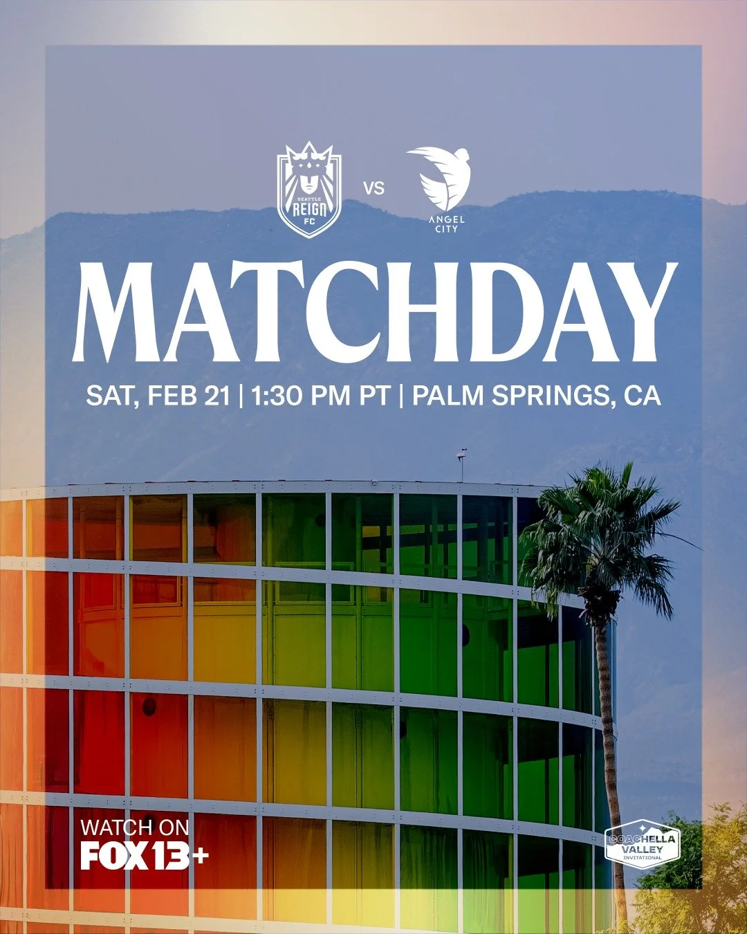 Matchday in the desert 🌴

📍Coachella Valley Invitational
⏰ 1:30PM PT
📺 FOX13+