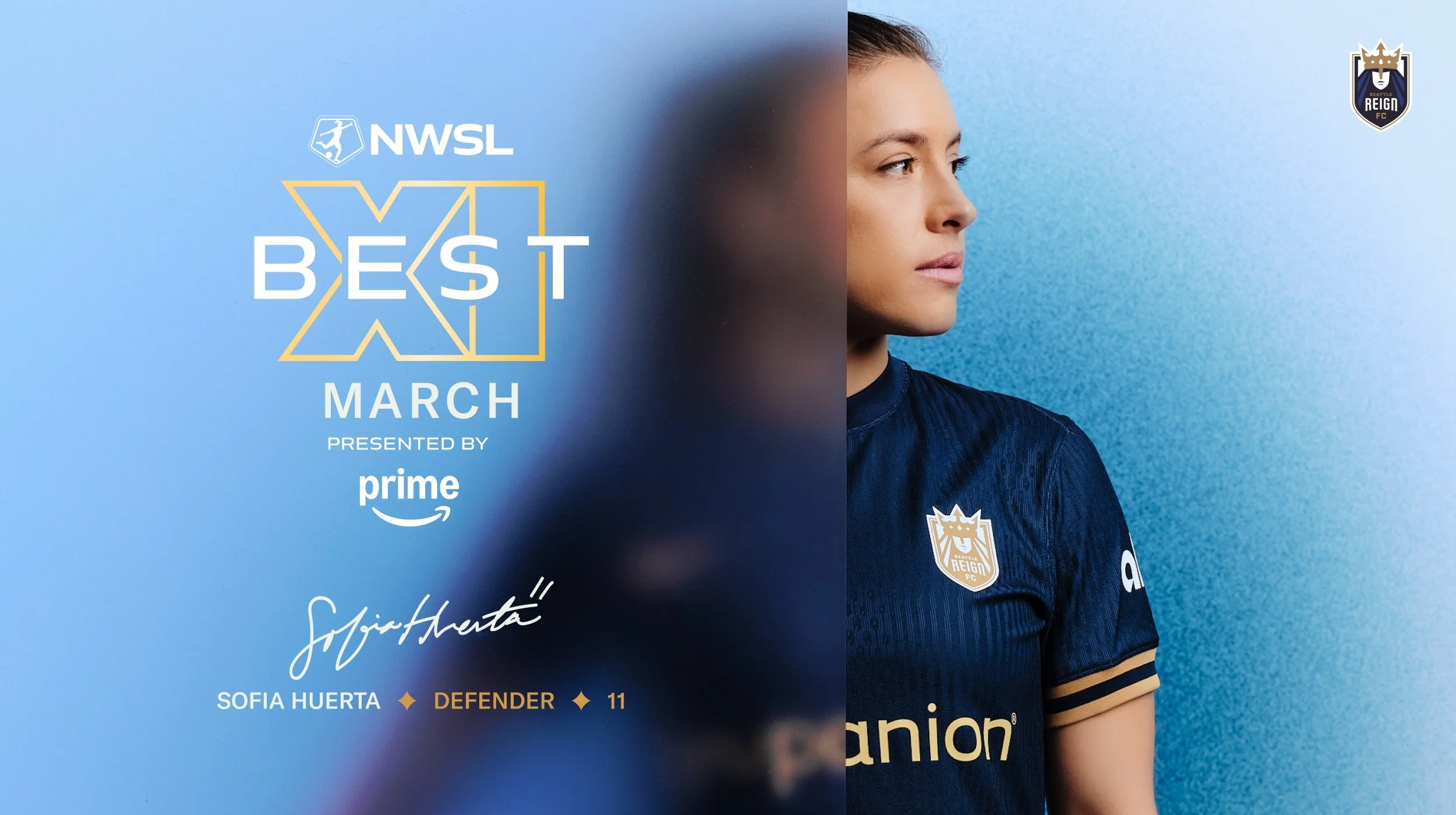 Seattle Reign FC Defender Sofia Huerta Named to NWSL Best XI of the Month, Presented by Amazon Prime