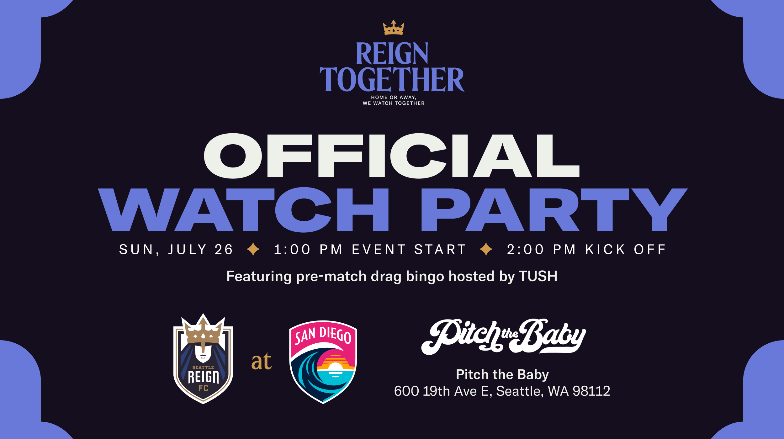 Reign FC to Host Official Watch Party on Sunday for Match Against San Diego