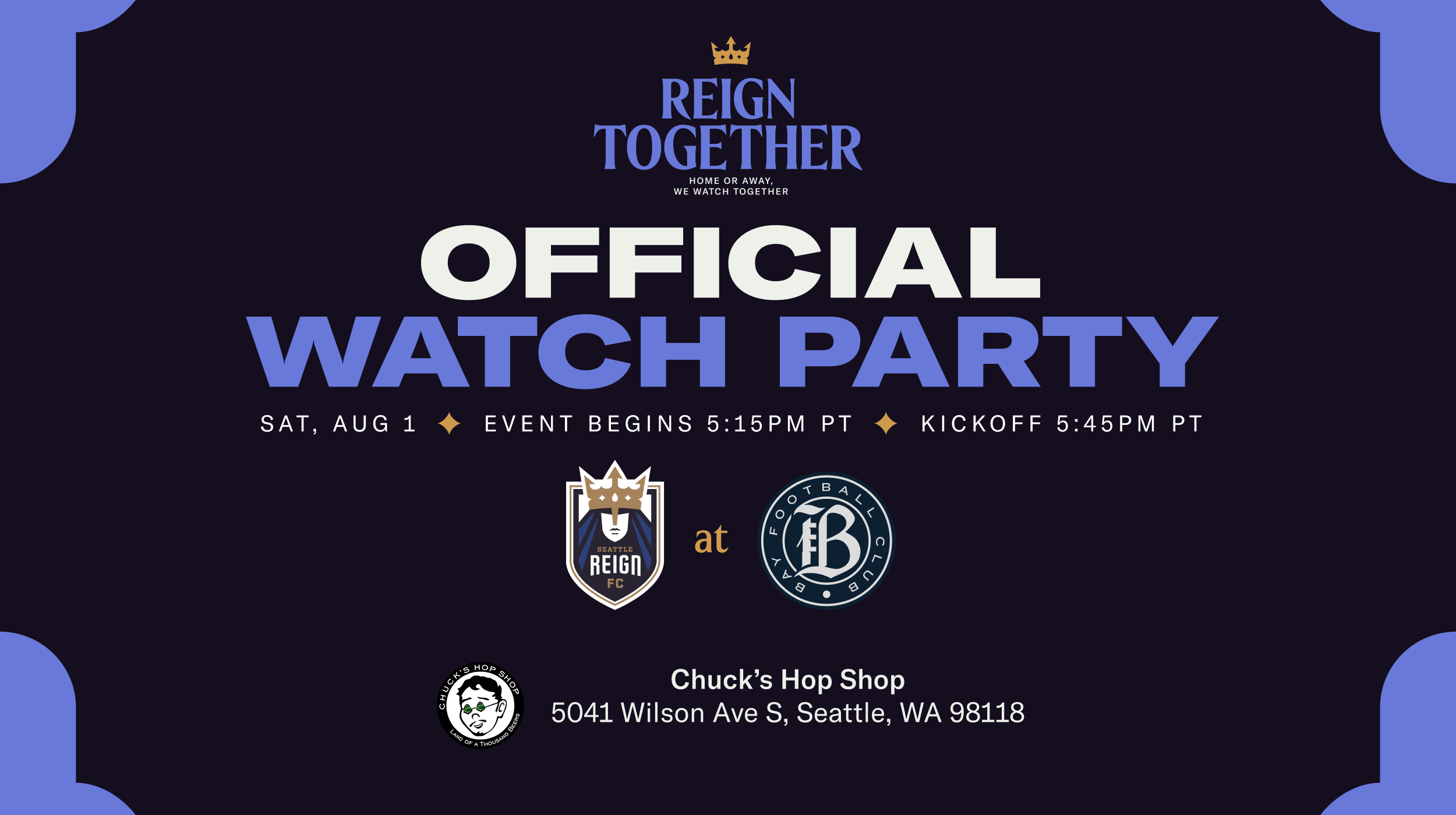 Join Reign FC in Seattle for a Watch Party on Saturday as the team takes on Bay FC