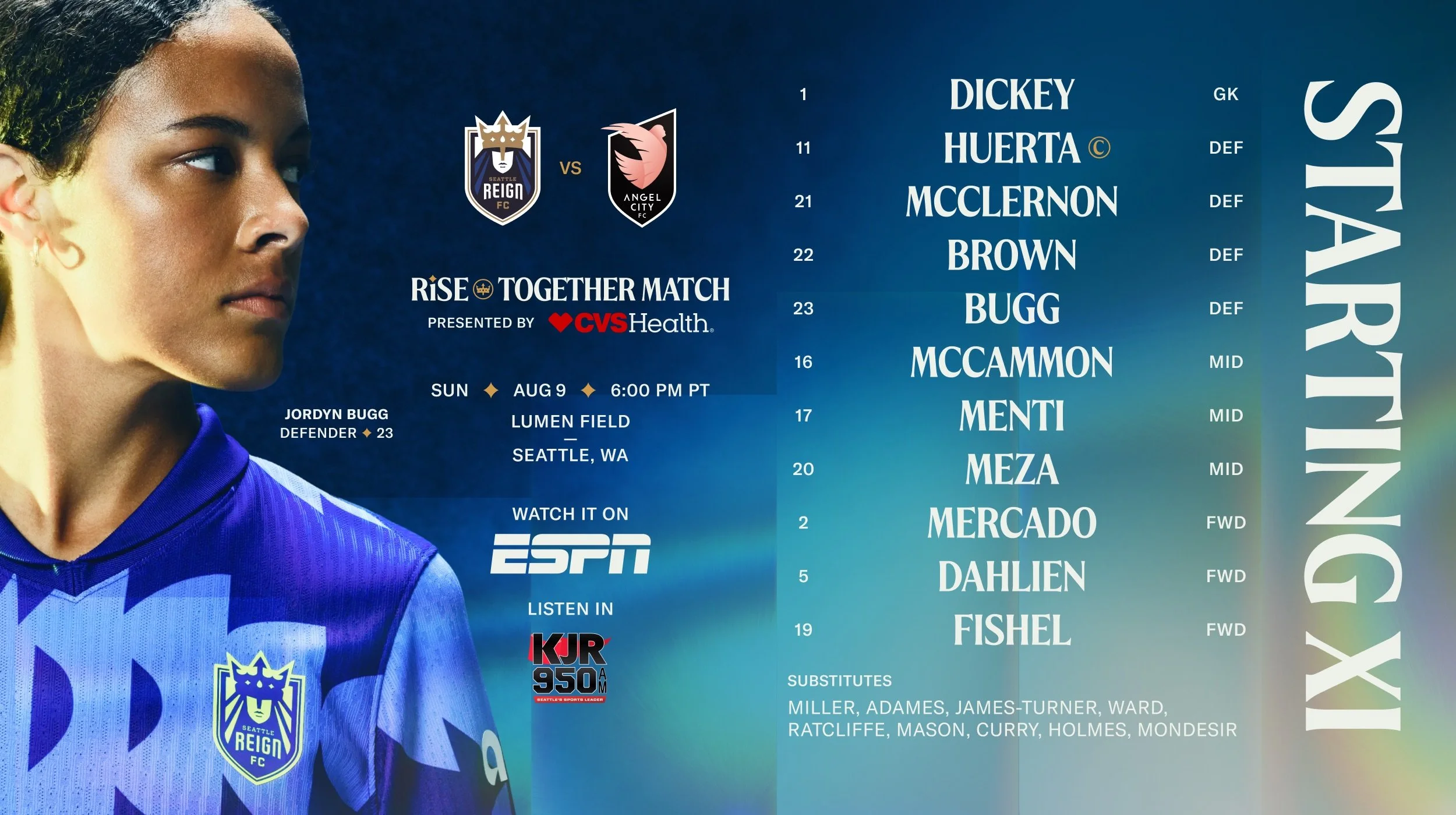 Starting XI: Reign FC vs. Angel City FC