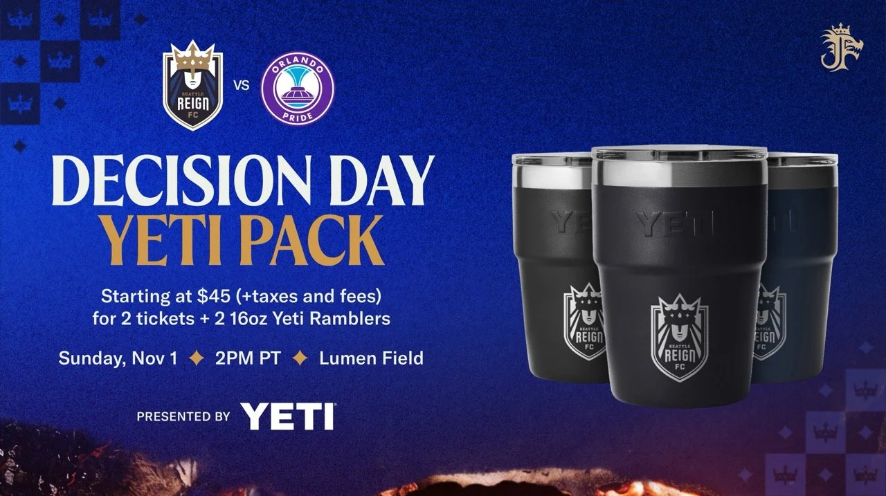 Yeti tumbler with reign logo
