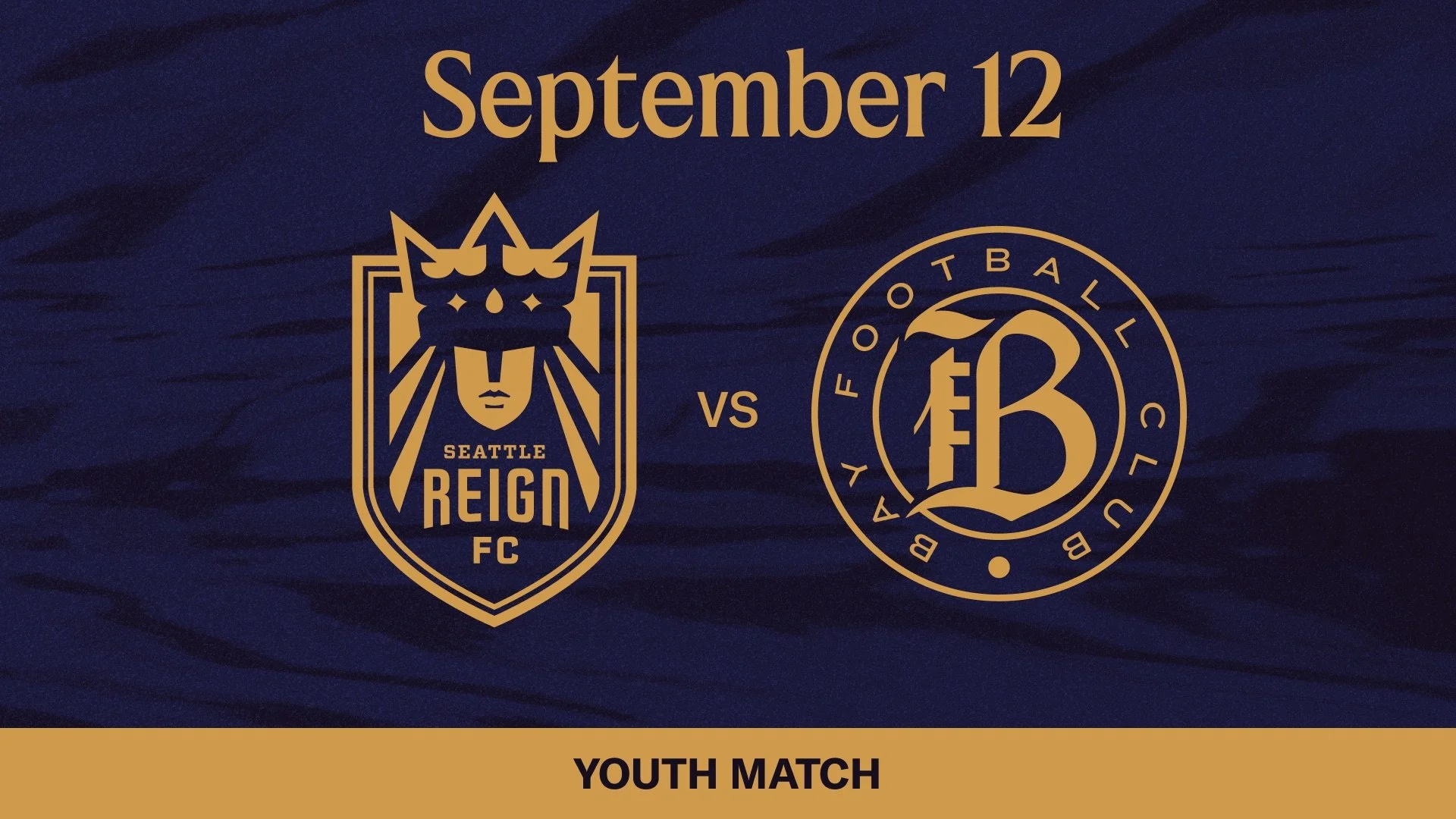 Seattle Reign FC crest and Bay FC crest