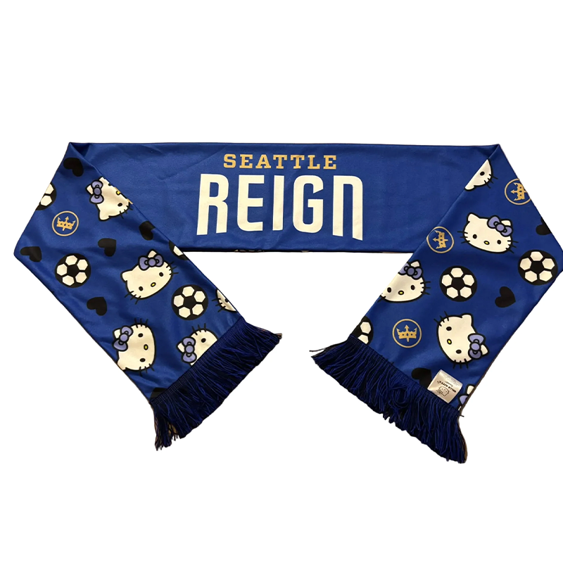 reign fc scarf with hello kitty and soccer balls