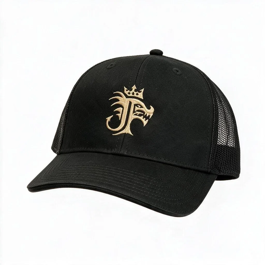 Seattle Reign FC Jess Fishlock trucker cap

A crown for the long run. The monogram trucker cap is part of the collection honoring Jess Fishlock’s retirement—she is one of the club’s original players and its captain, and has played for Reign FC since 2013.

Her gold JF monogram, shaped like a Welsh dragon and topped with a crown, is embroidered on the structured black front panel. Breathable black mesh wraps around the back, with “REIGN” embroidered in gold in honor of her fourteen seasons with one club.