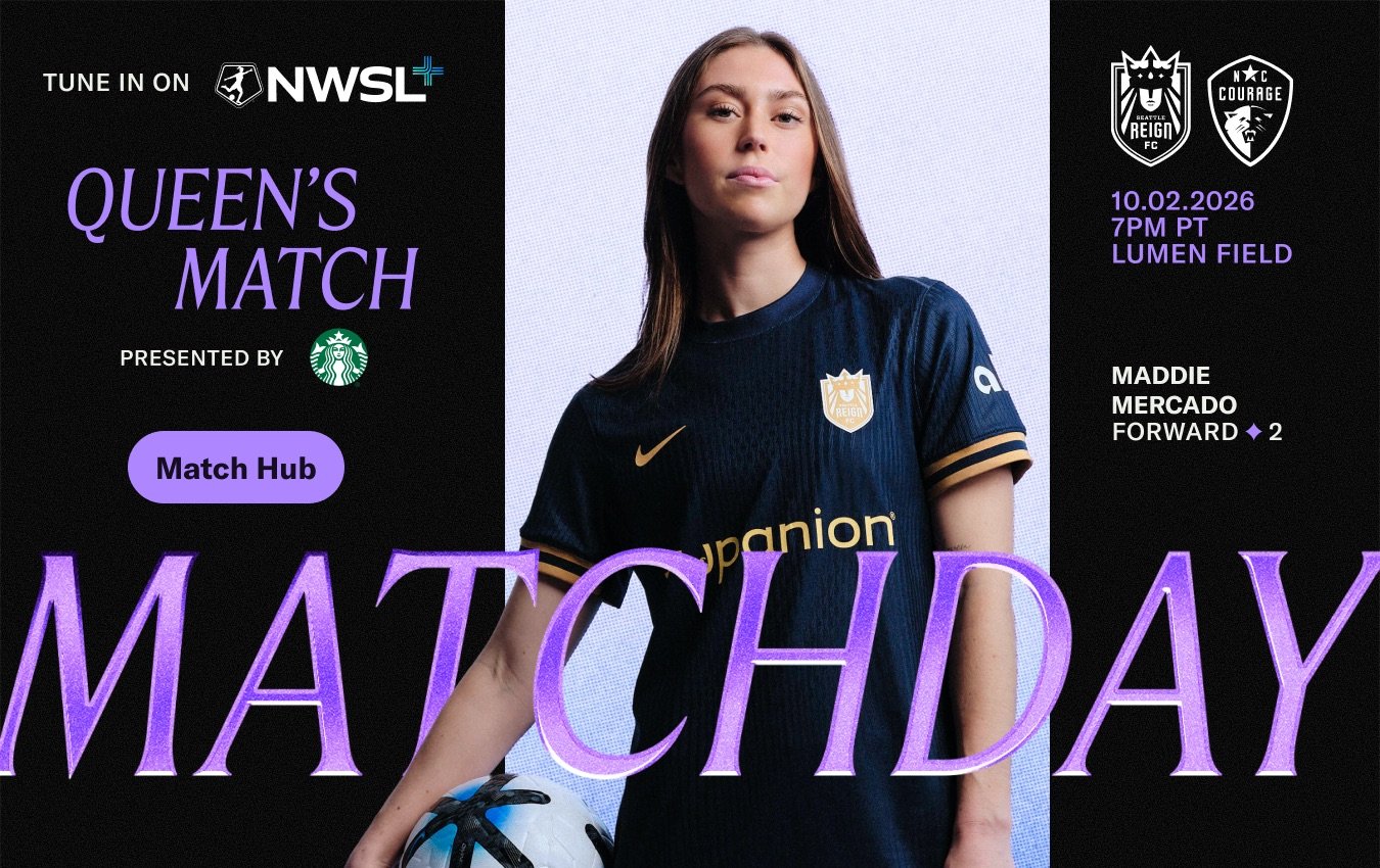 Maddie Mercado on Reign FC matchday graphic