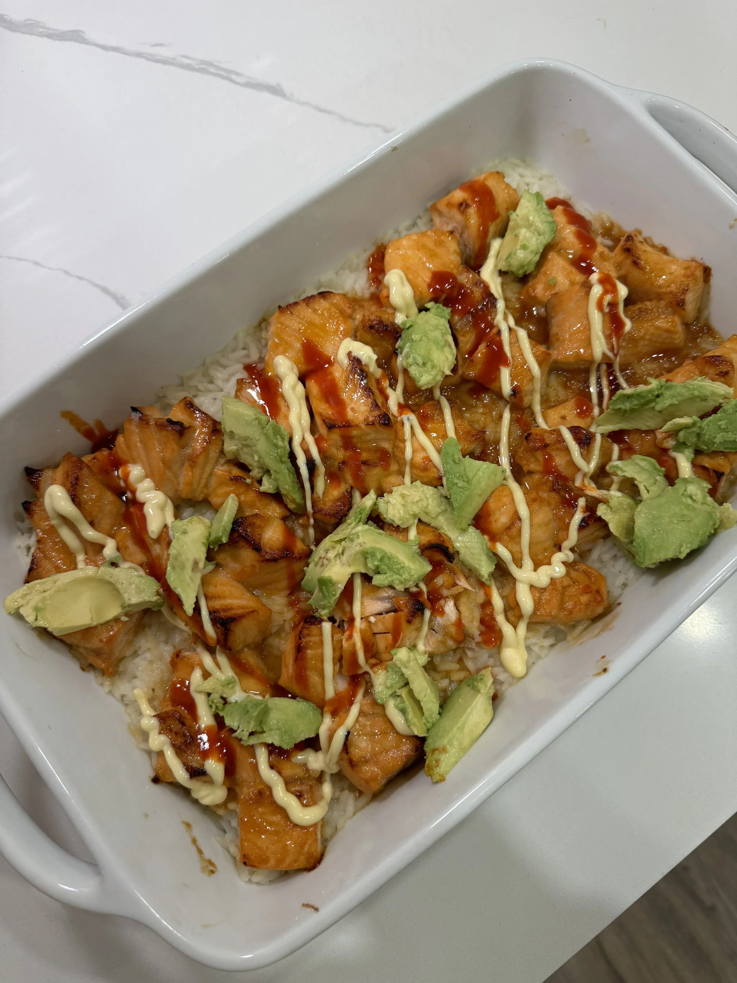 Healthier Salmon Sushi Bake