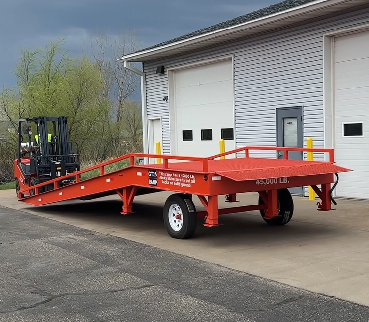 Moving yard ramp into position