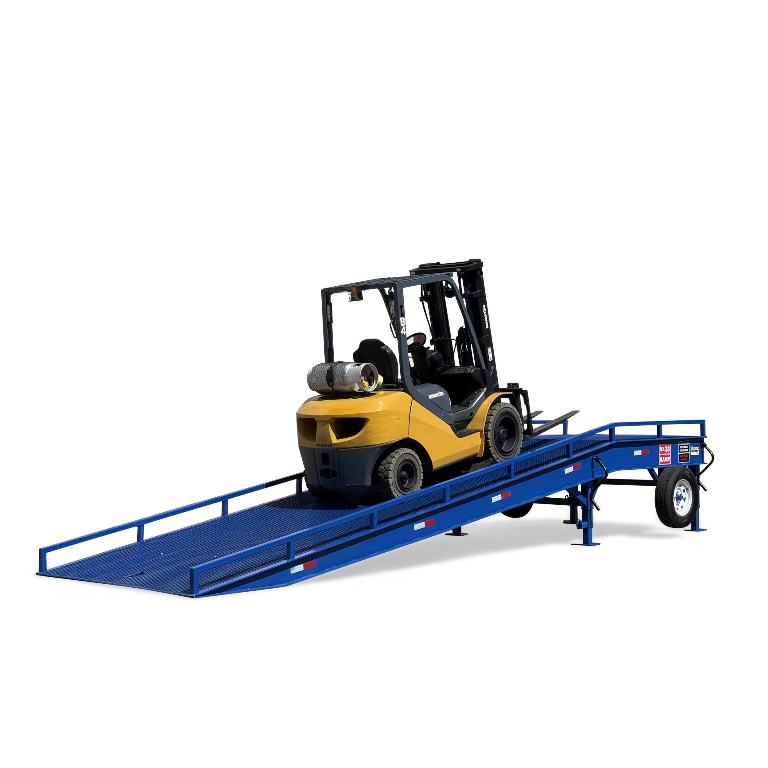 DX28 portable loading ramp for forklift access to trucks and shipping containers
