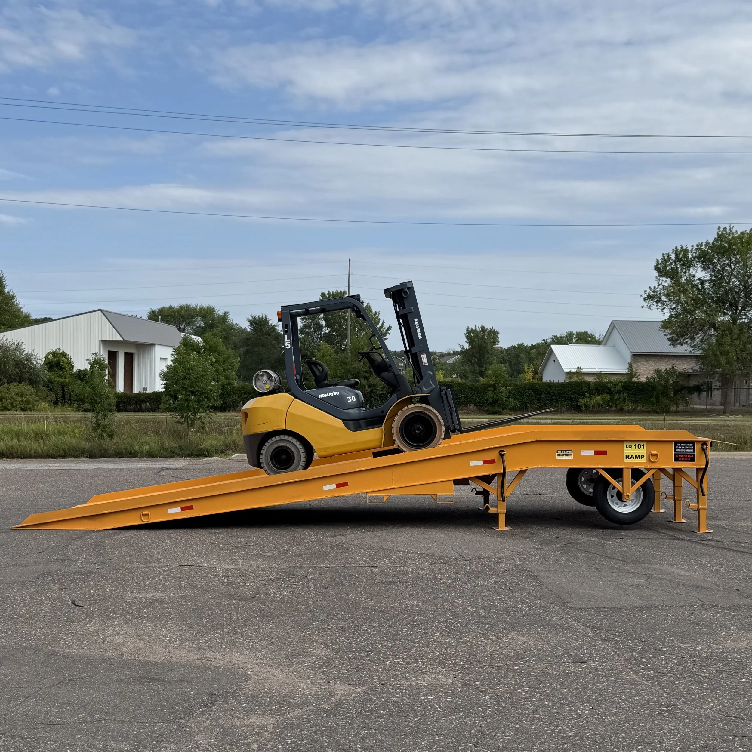 Extra-wide portable loading ramp for forklifts and material handling