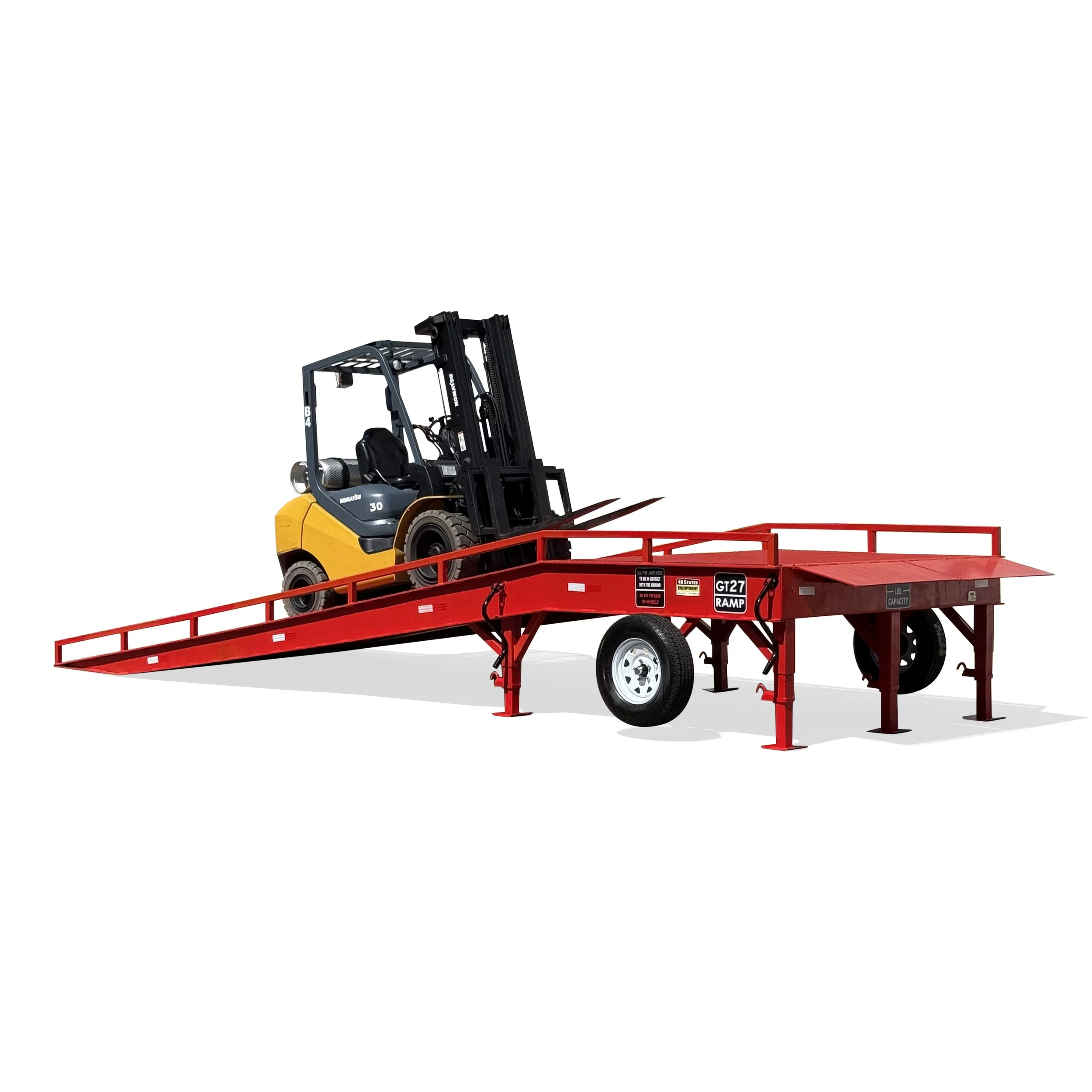 GT27 heavy-duty yard ramp for ground-to-truck forklift access
