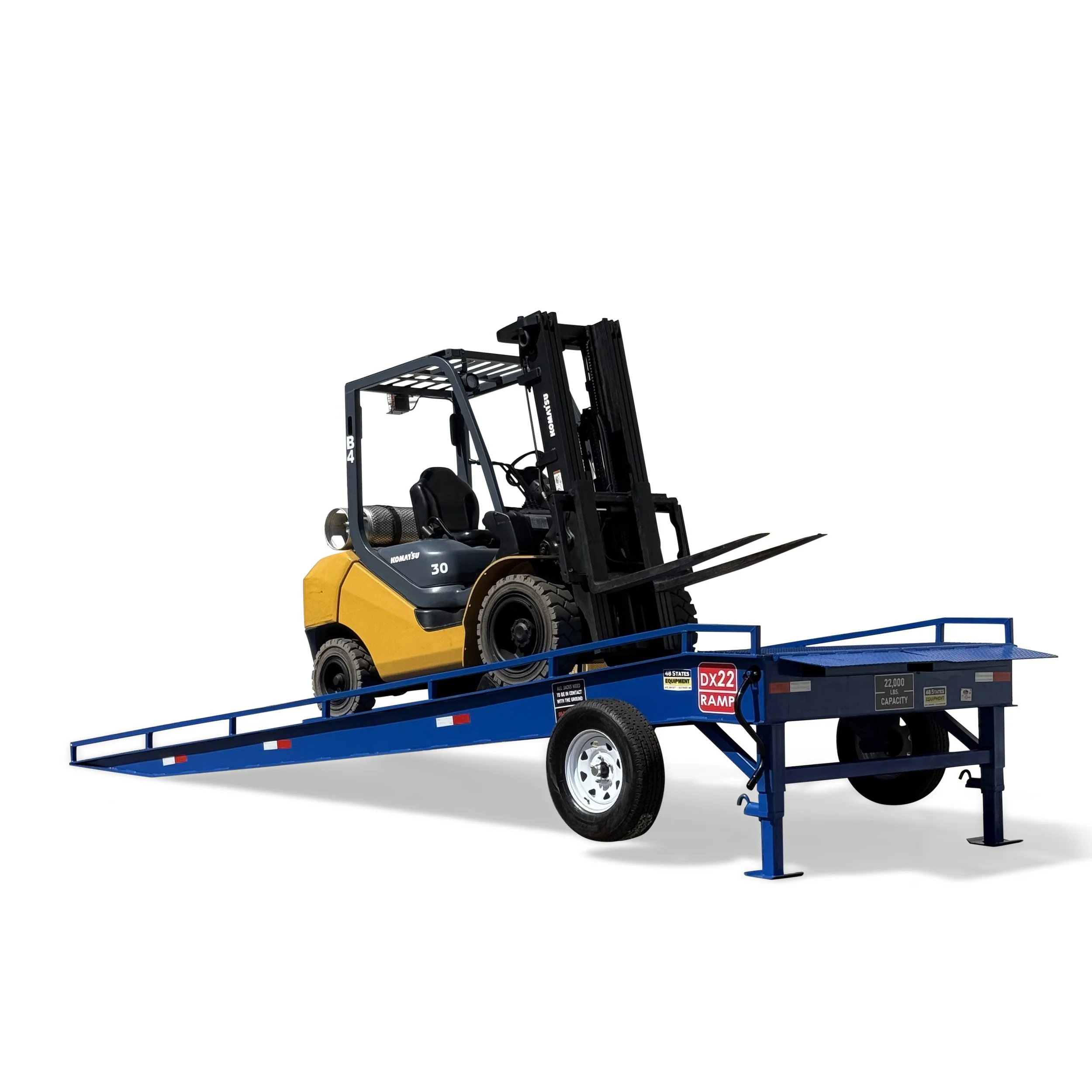 DX22 heavy-duty yard ramp for ground-to-truck forklift access