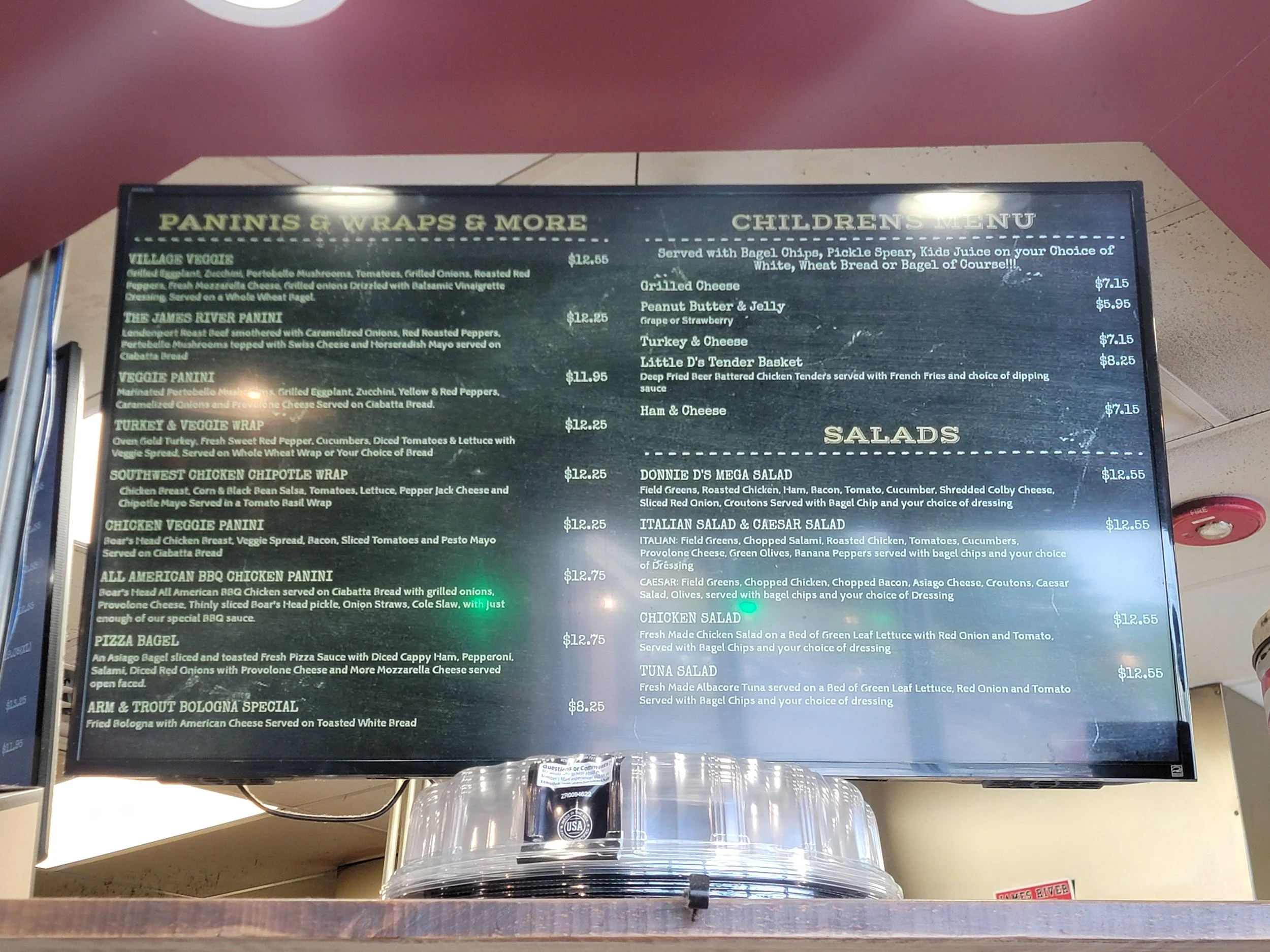 Menu 1 — Donnie D's Bagels & Deli