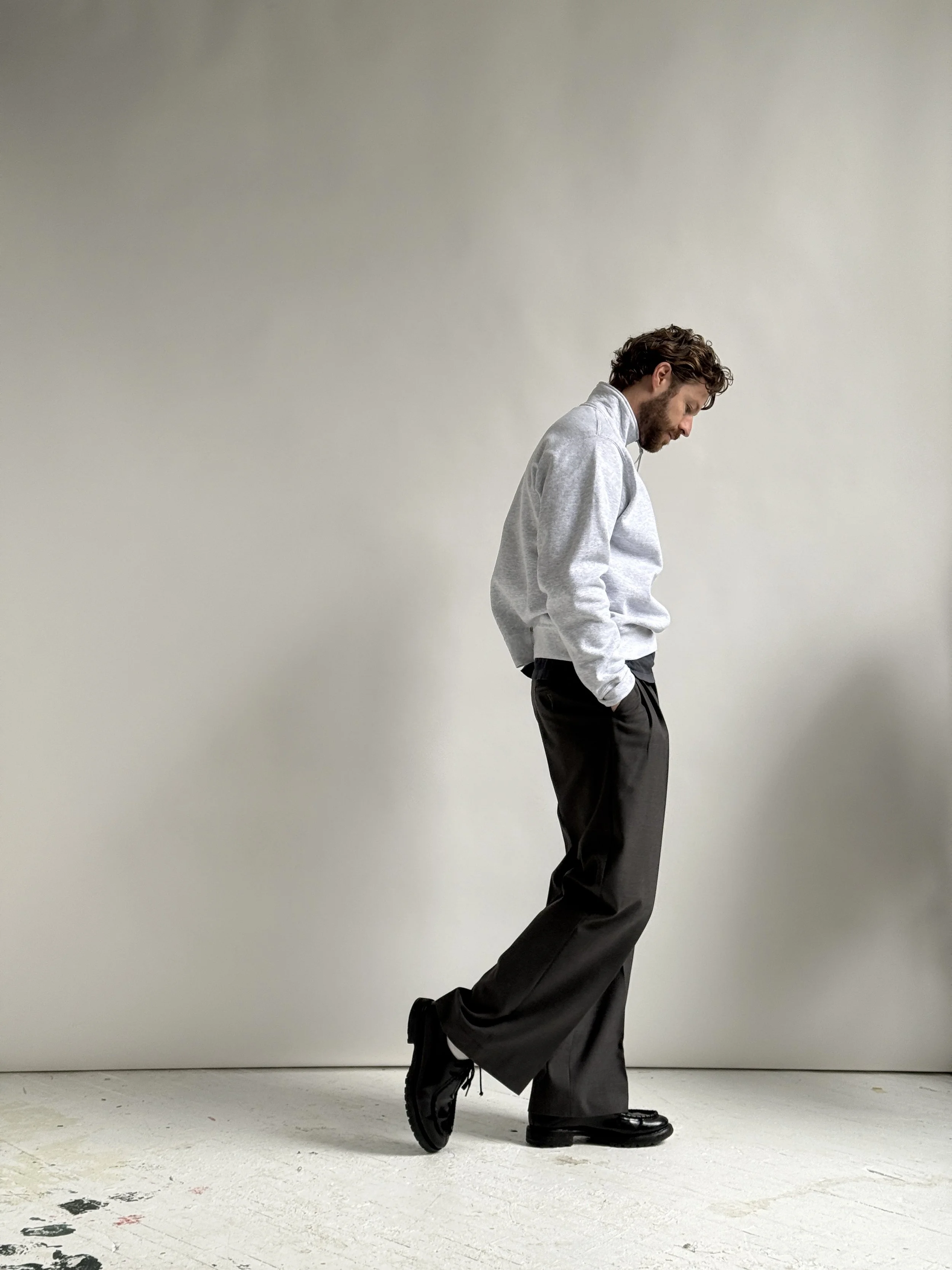 Quarter Zip Sweatshirt Heather Ash