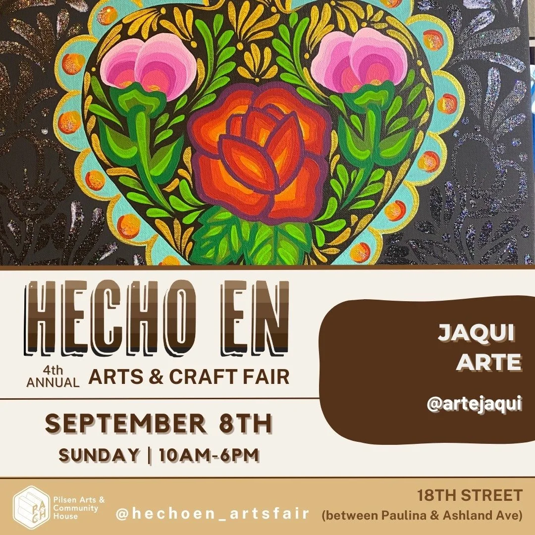 Happy to have @artejaqui Chicago's Chicana joining us this year!

Jaqui Almaguer is a self-taught Queer Chicana artist. Born in Chicago and raised Chicago, Southern California and Nashville. Her Mexican upbringing and travels, throughout Mexico, the 