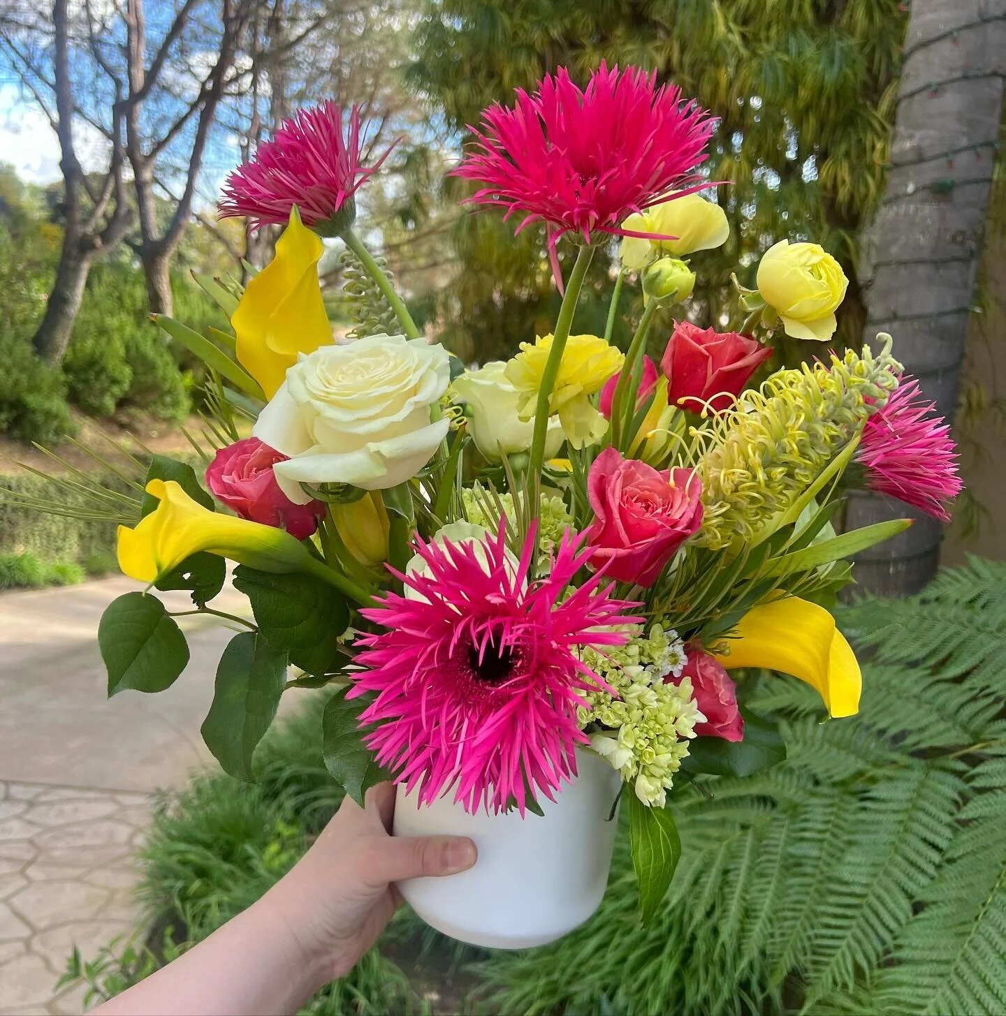 She&rsquo;s got lots of personality!! These pasta gerber daisies are my latest obsession. They are the wild pink daisies you see in this arrangement 💥

#sandiegoflorist #sandiegoweddings #sandiegoweddingflorist #sandiegoflowers #florist #floraldesig
