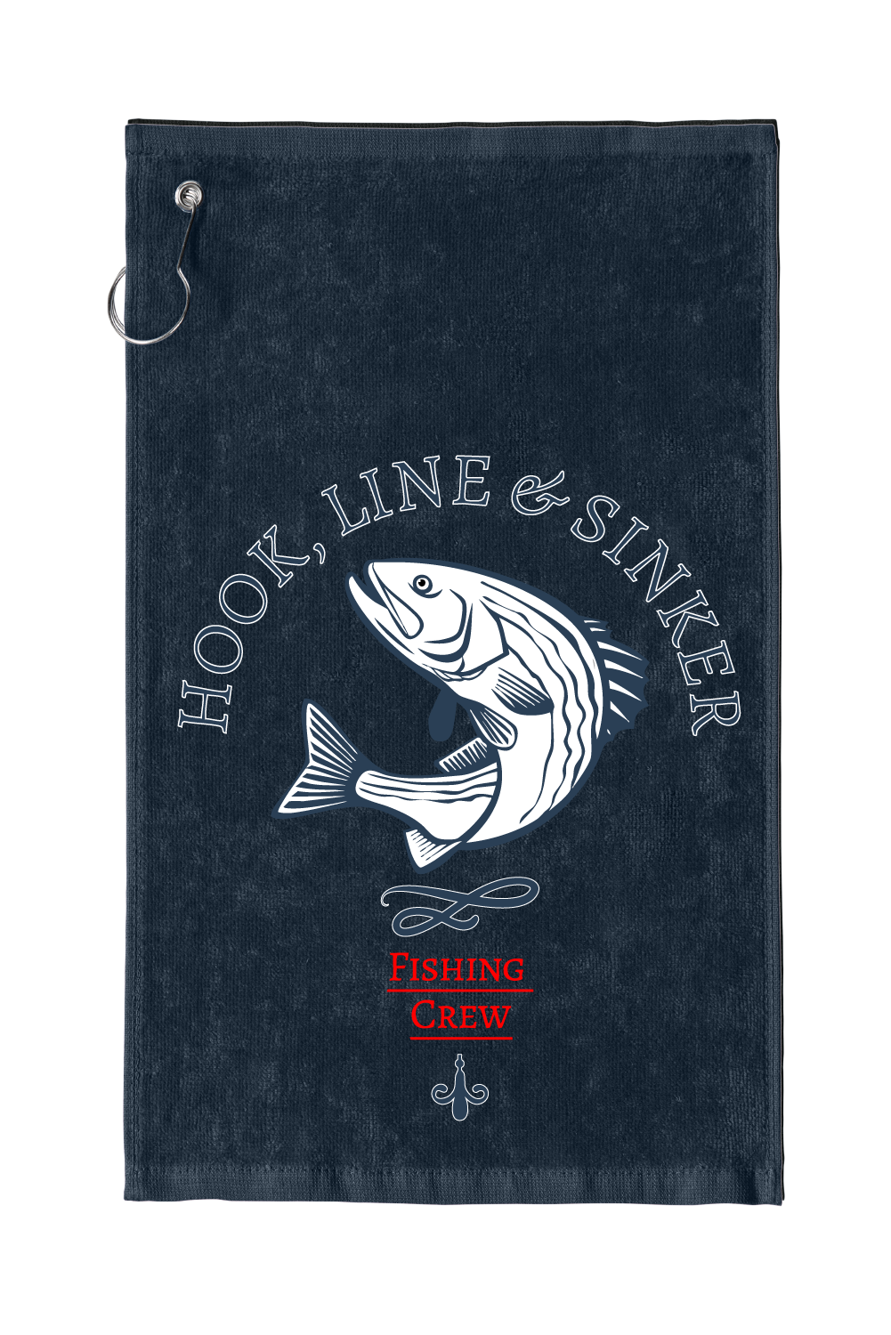 Grommeted Hemmed Towel Navy.png