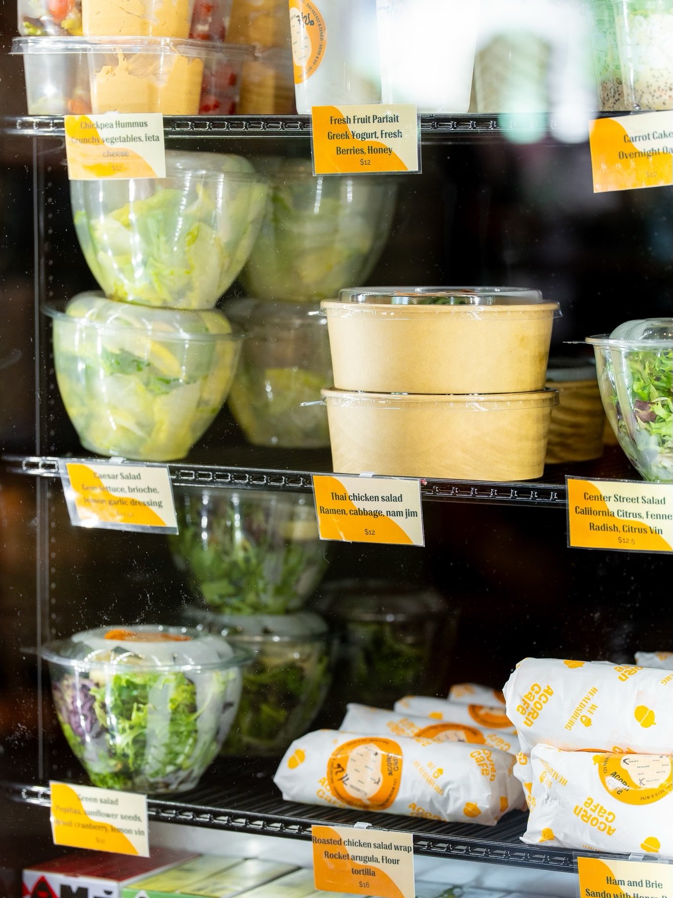 Need something quick? Grab it from the fridge and take it to-go. 🥗🥪🫐

We have Overnight Oats, Yogurt Parfaits, Salads, Wraps, Sandos, and lots of drinks to choose from. 

⏩ Order Ahead on the App if you want to skip the line and pickup at the coun