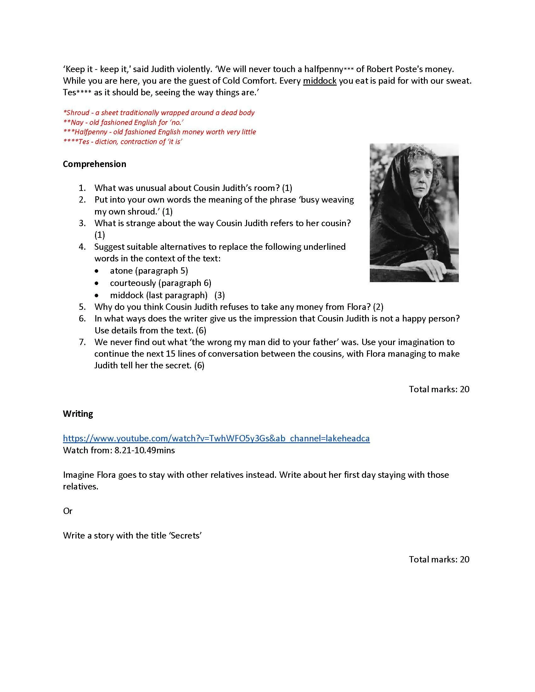 Year 9 English Entrance Paper