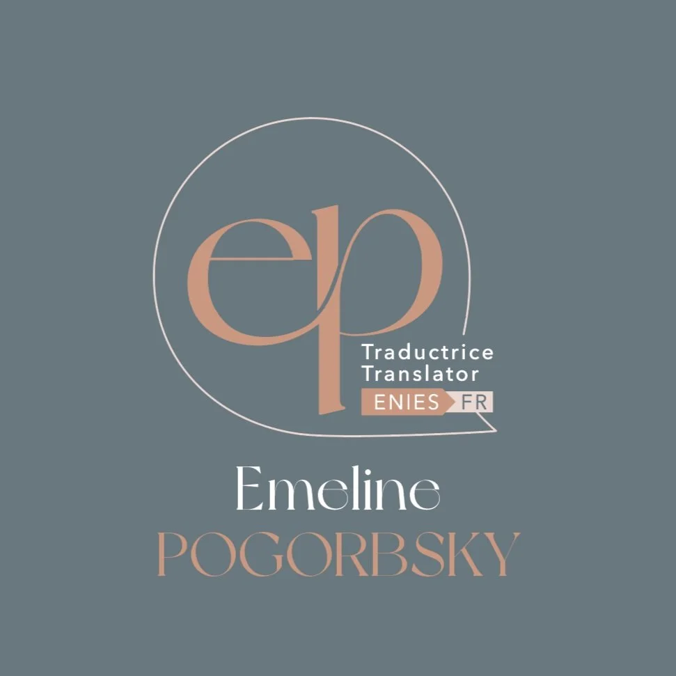 Logo Emeline Pogorbsky, traductrice, translator, es/en>fr